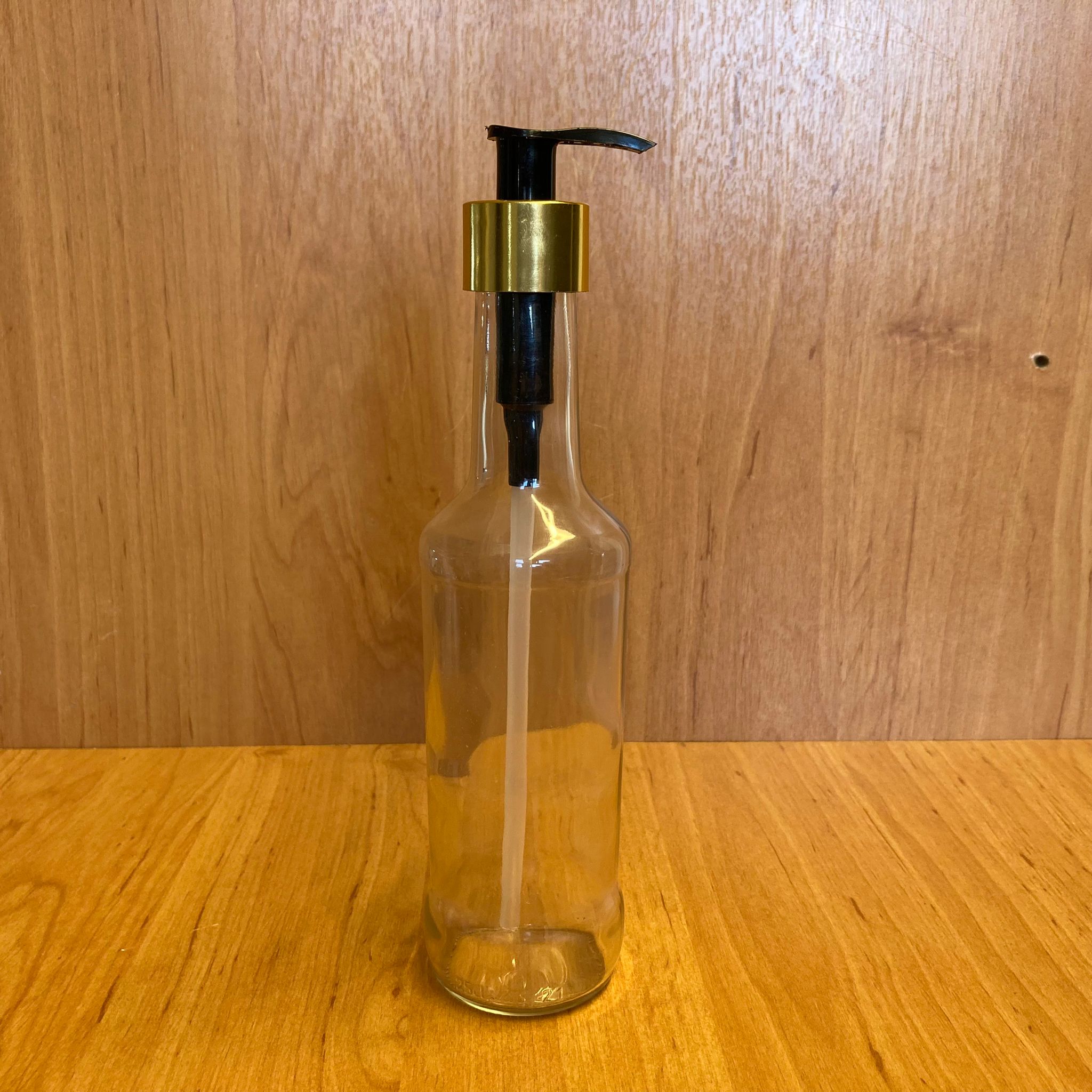 250 Cc Boğazlı Cam Şişe - Gold Pompalı - 250 Ml Pompalı Şişe