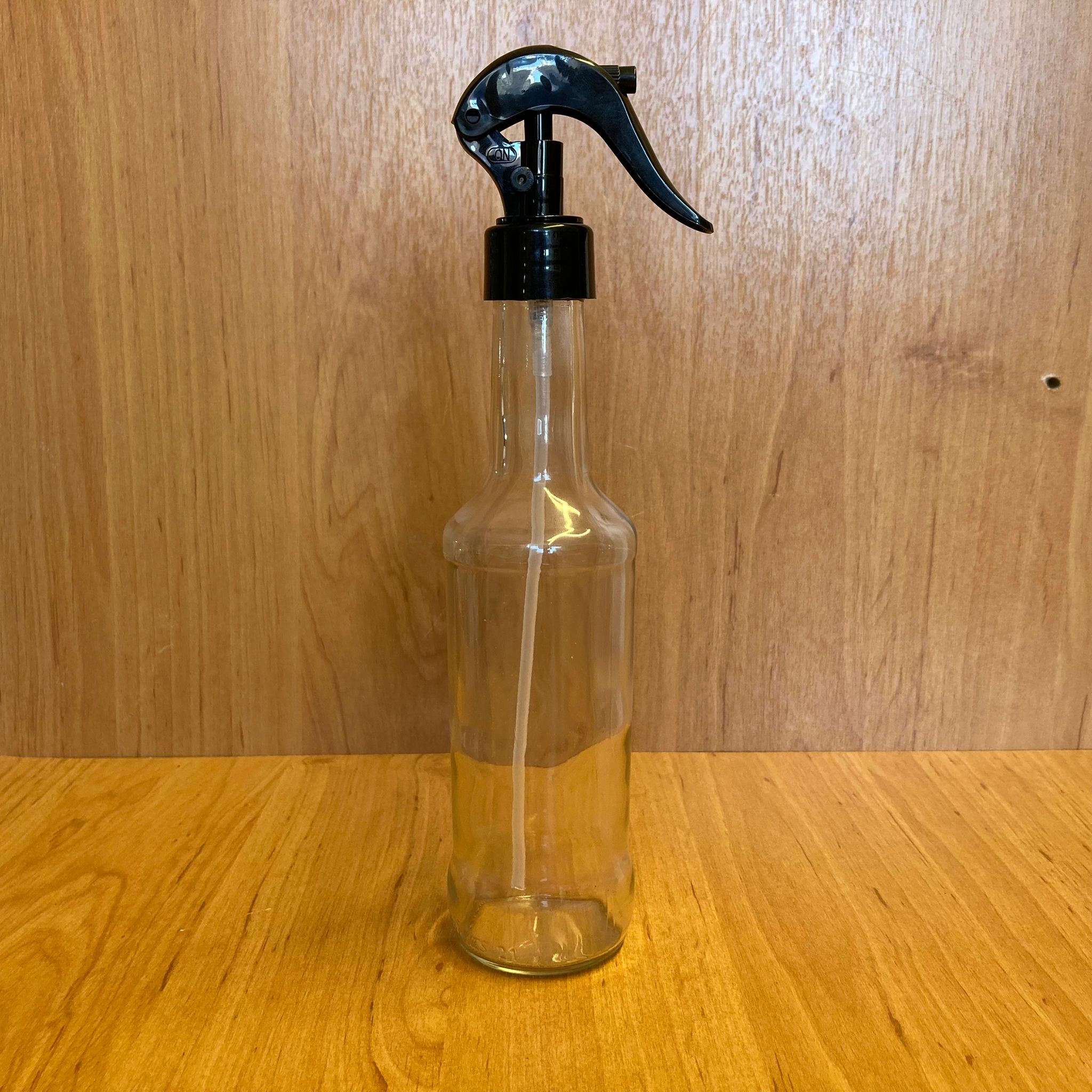 250 Cc Boğazlı Cam Şişe - Siyah Triger Spreyli - 250 Ml Cam Spreyli Şişe