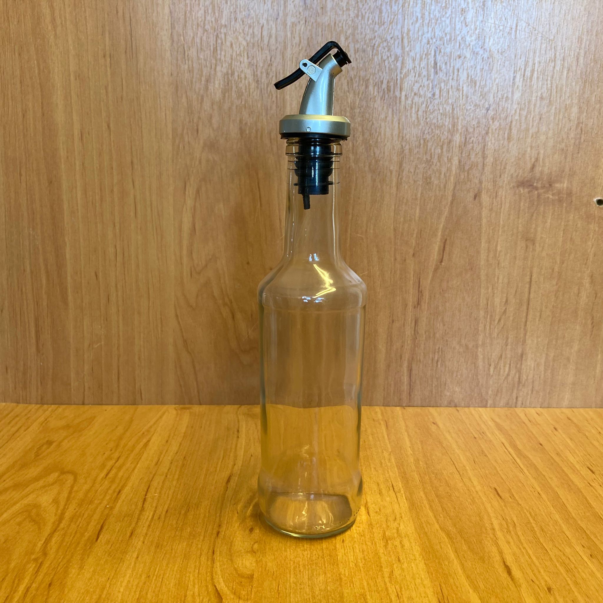 250 Cc Boğazlı Yağdanlık Şişesi - 250 Ml Cam Yağlık Sirkelik Şişe - Gri Akıtıcılı Damlatmaz Yağlık/ Sirkelik