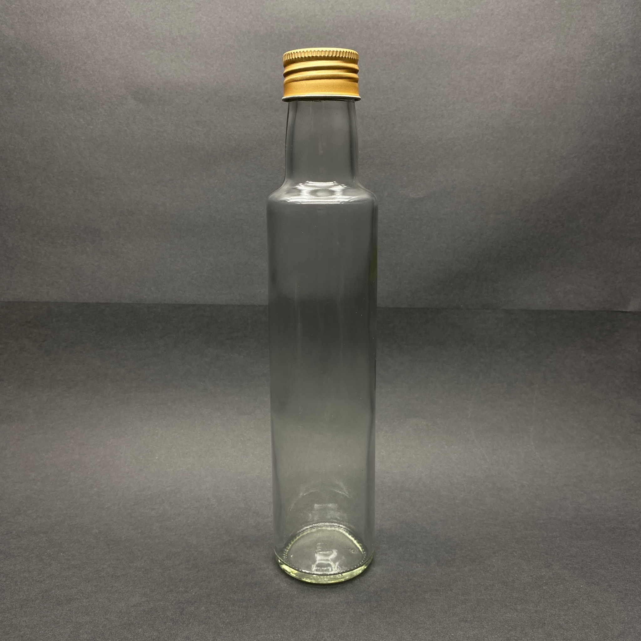 250 Cc Dorika Cam Şişe - Gold Metal Alüminyum Kapaklı - 250 Ml Dorika Yağ Şişesi - Sirke Şişesi