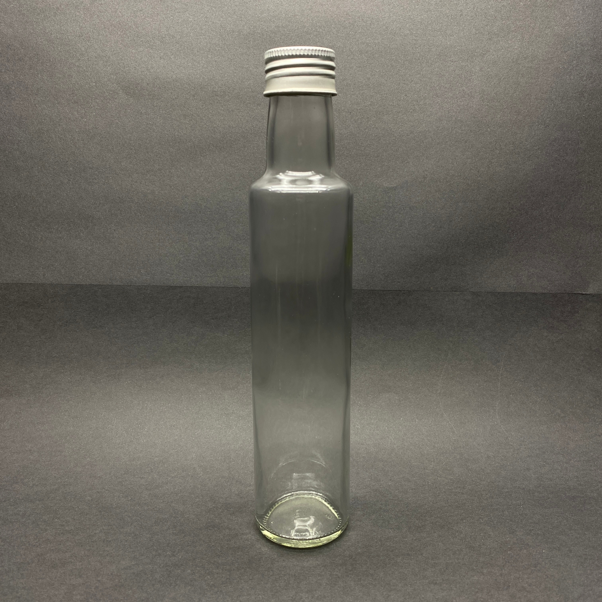 250 Cc Dorika Cam Şişe - Gümüş Metal Alüminyum Kapaklı - 250 Ml Dorika Yağ Şişesi - Sirke Şişesi