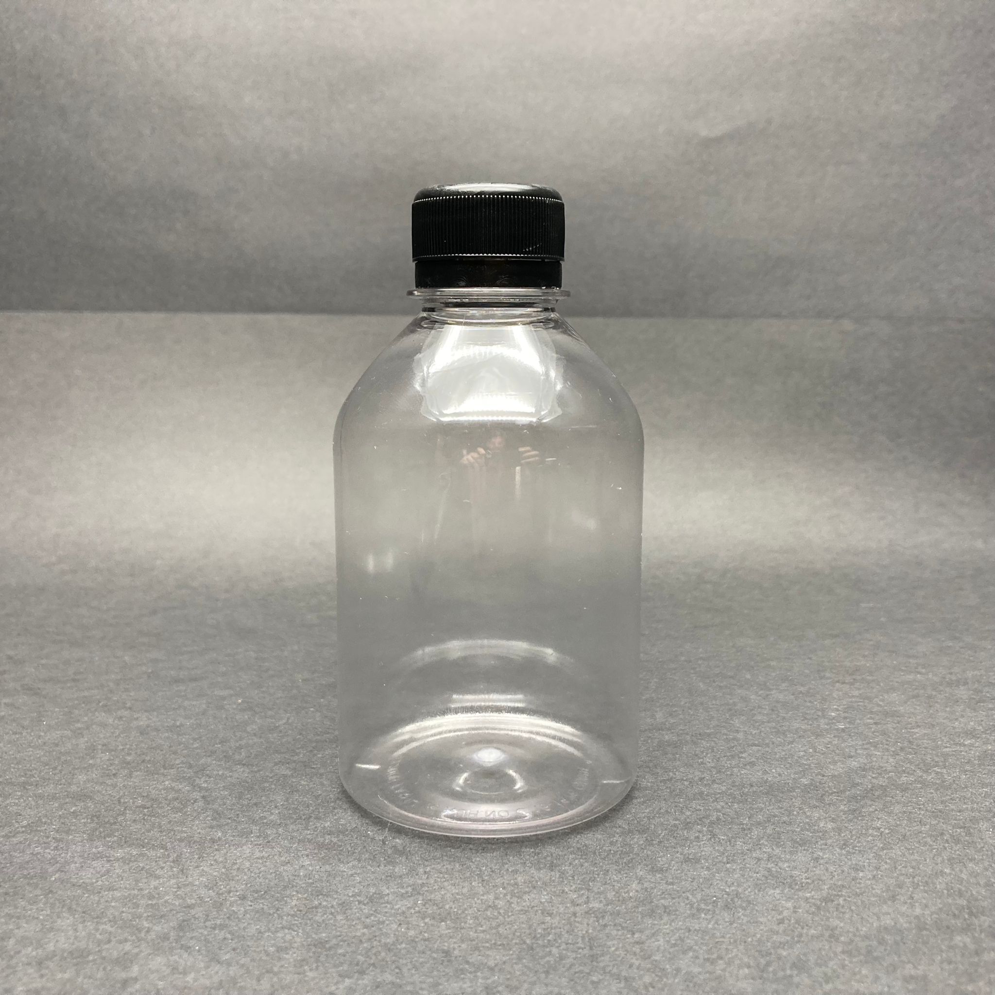 250 Cc Düz Model Pet Şişe - Siyah Kilitli Kapaklı - 250 Ml Boş Pet Şişe