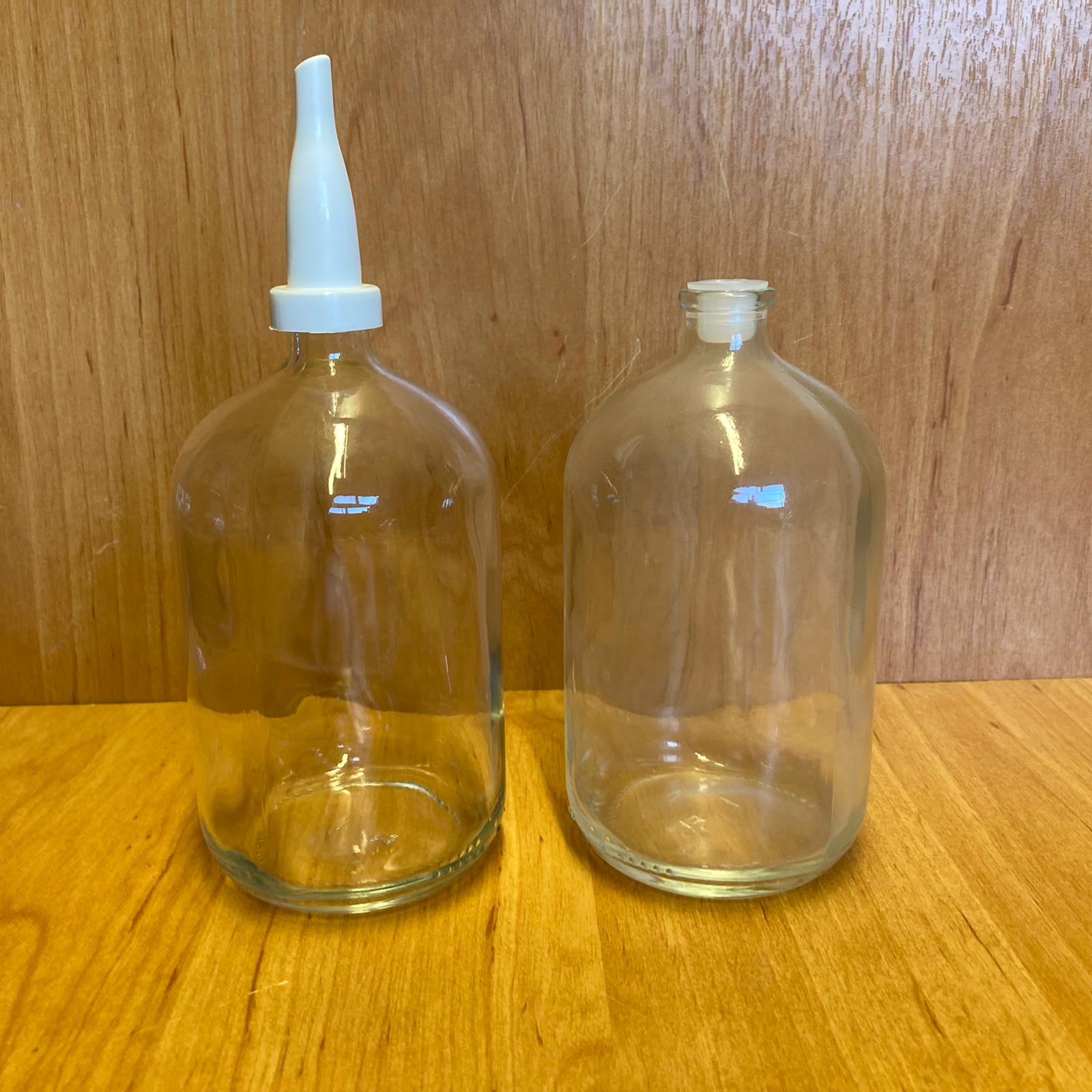 250 Cc Flakon Penisilin Şişesi - Beyaz Üstten Damlalıklı - Plastik Tıpalı - 250 Ml Damlalıklı Cam Şişe