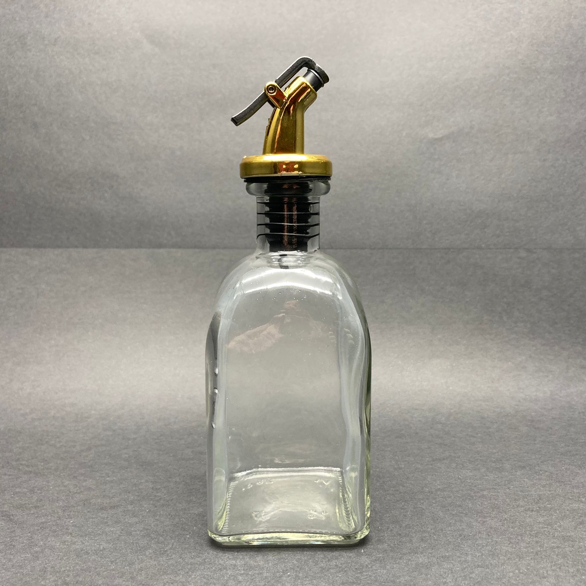 250 Cc Frask Köşeli Cam Şişe Gold Akıtıcılı Yağdanlık Tıpalı - 250 Ml Frask Kare Şişe - Yağlık Takım