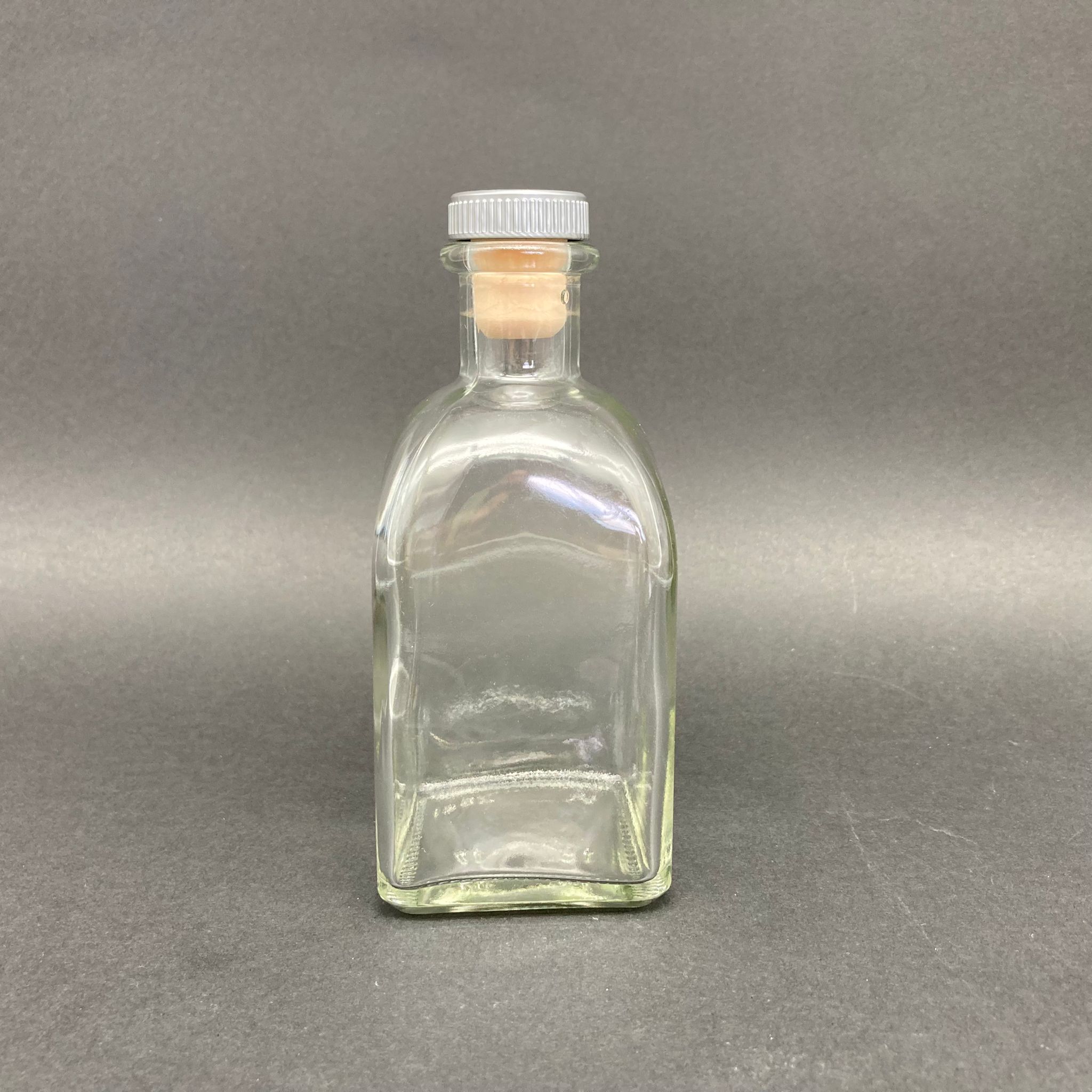 250 Cc Frask Köşeli Cam Şişe Gri Mantar Tıpalı - 250 Ml Frask Kare Şişe - Mantar Tıpalı Takım