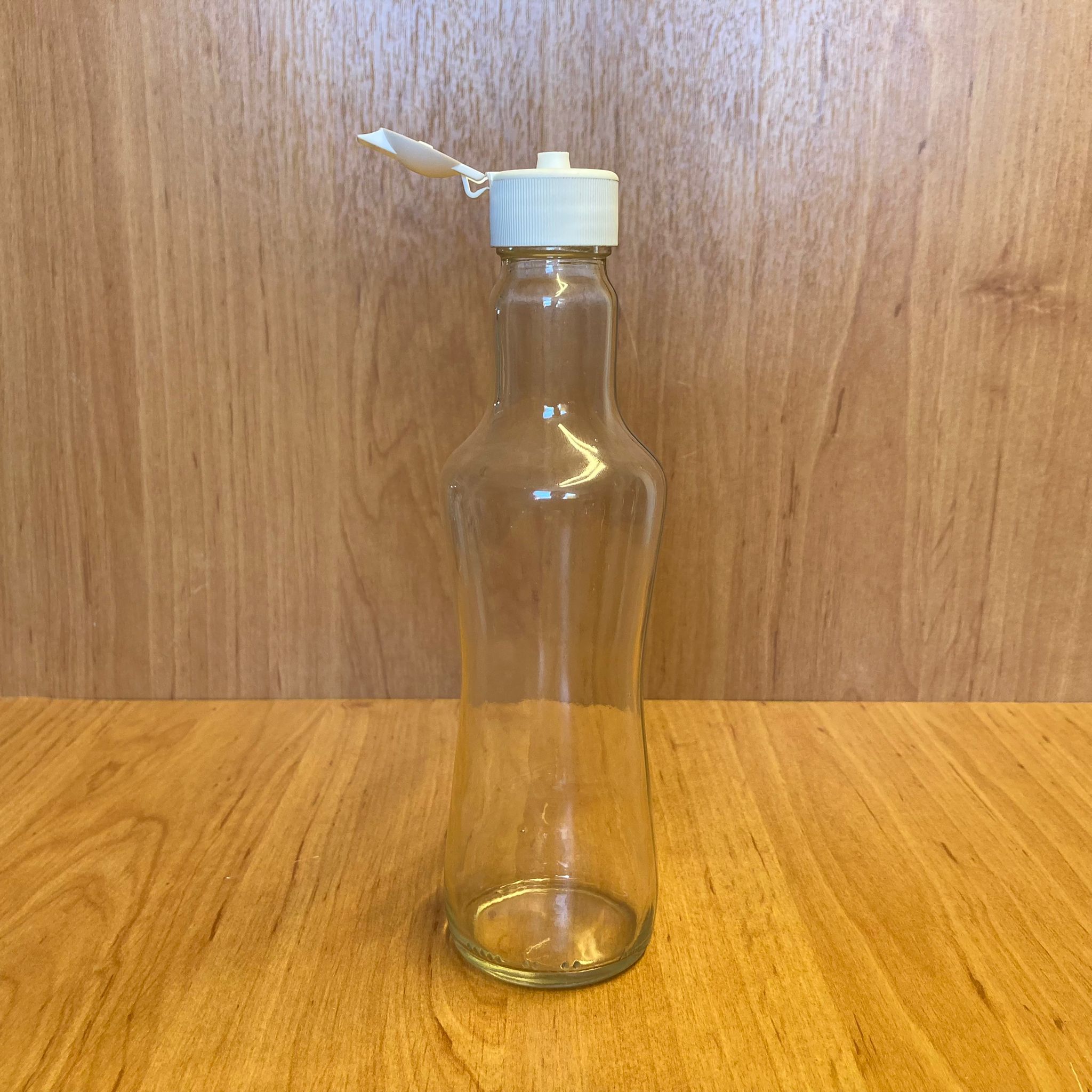 250 Cc İnce Belli Cam Şişe - Beyaz Akıtıcılı Fliptop Kapaklı - 250 Ml Boş Cam Şişe - Açılır Kapanır Kapaklı