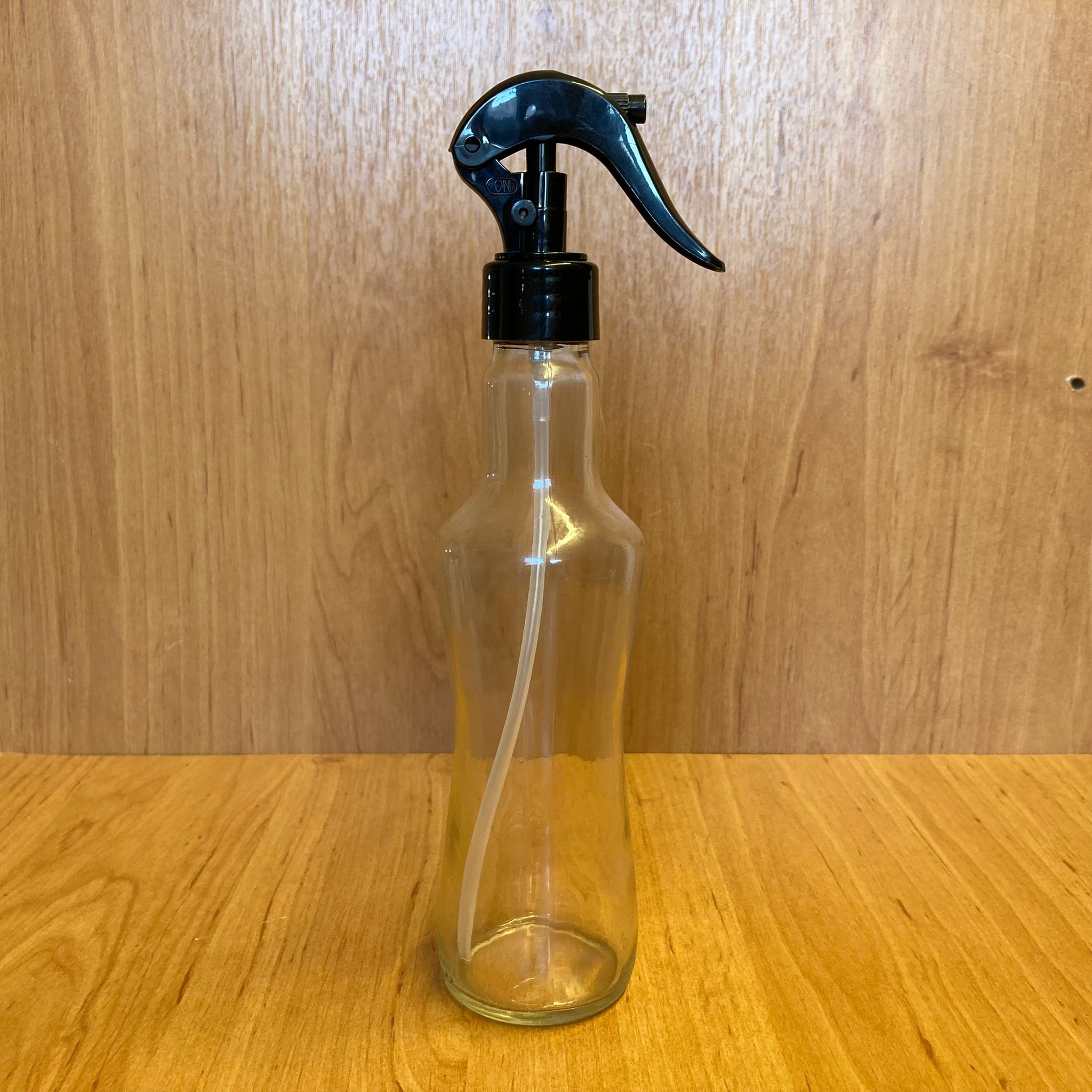 250 Cc İnce Belli Cam Şişe - Siyah Triger Spreyli - 250 Ml Cam Spreyli Şişe