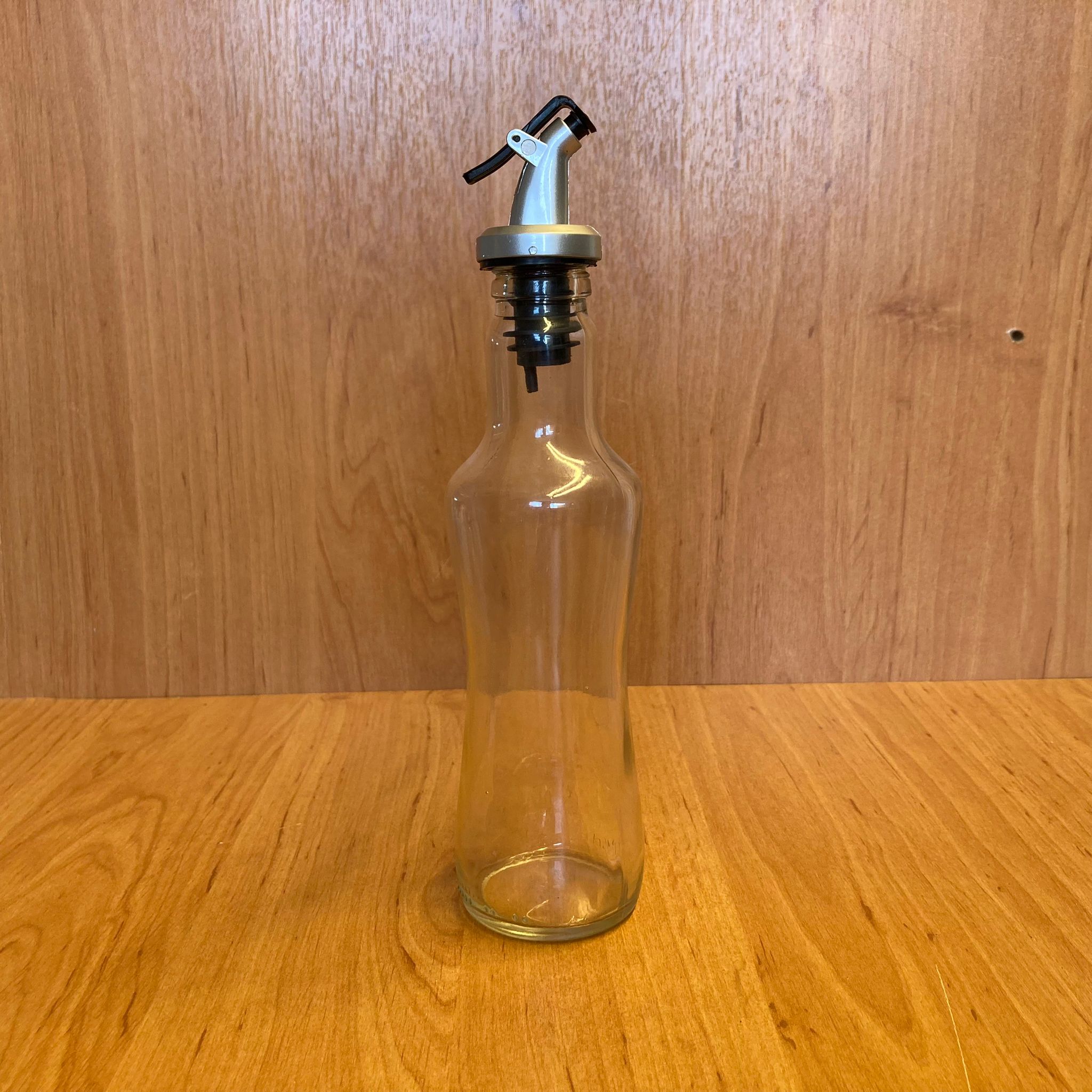 250 Cc İnce Belli Yağdanlık Şişesi - 250 Ml Cam Yağlık Sirkelik Şişe - Gri Akıtıcılı Damlatmaz Yağlık/ Sirkelik