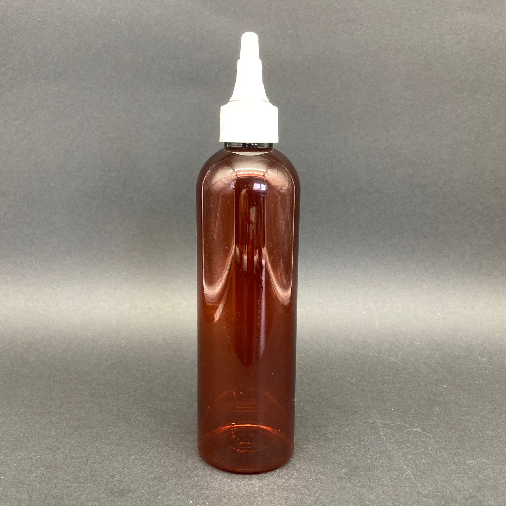 250 Cc Kahverengi Pet Şişe - Beyaz Asansör Kapaklı - 250 Ml Akıtıcılı Plastik Şişe