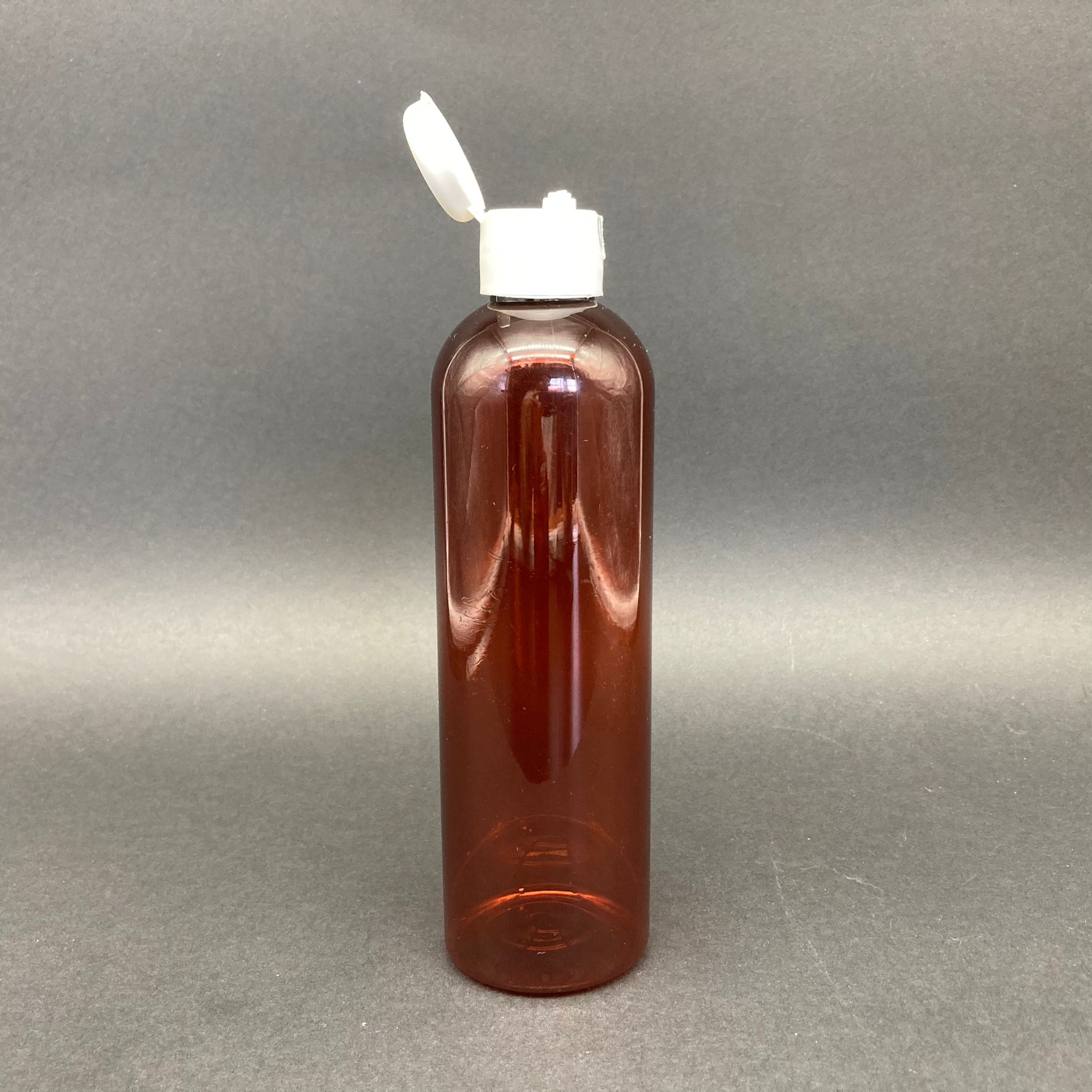 250 Cc Kahverengi Pet Şişe - Beyaz Fliptop Akıtıcı Kapaklı - 250 Ml Akıtıcılı Plastik Şişe