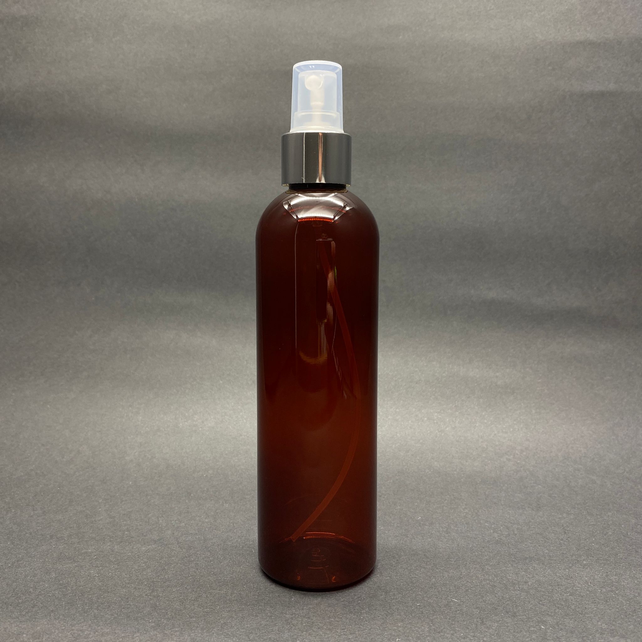 250 Cc Kahverengi Pet Şişe - Gümüş Spreyli  - 250 Ml Spreyli Plastik Şişe
