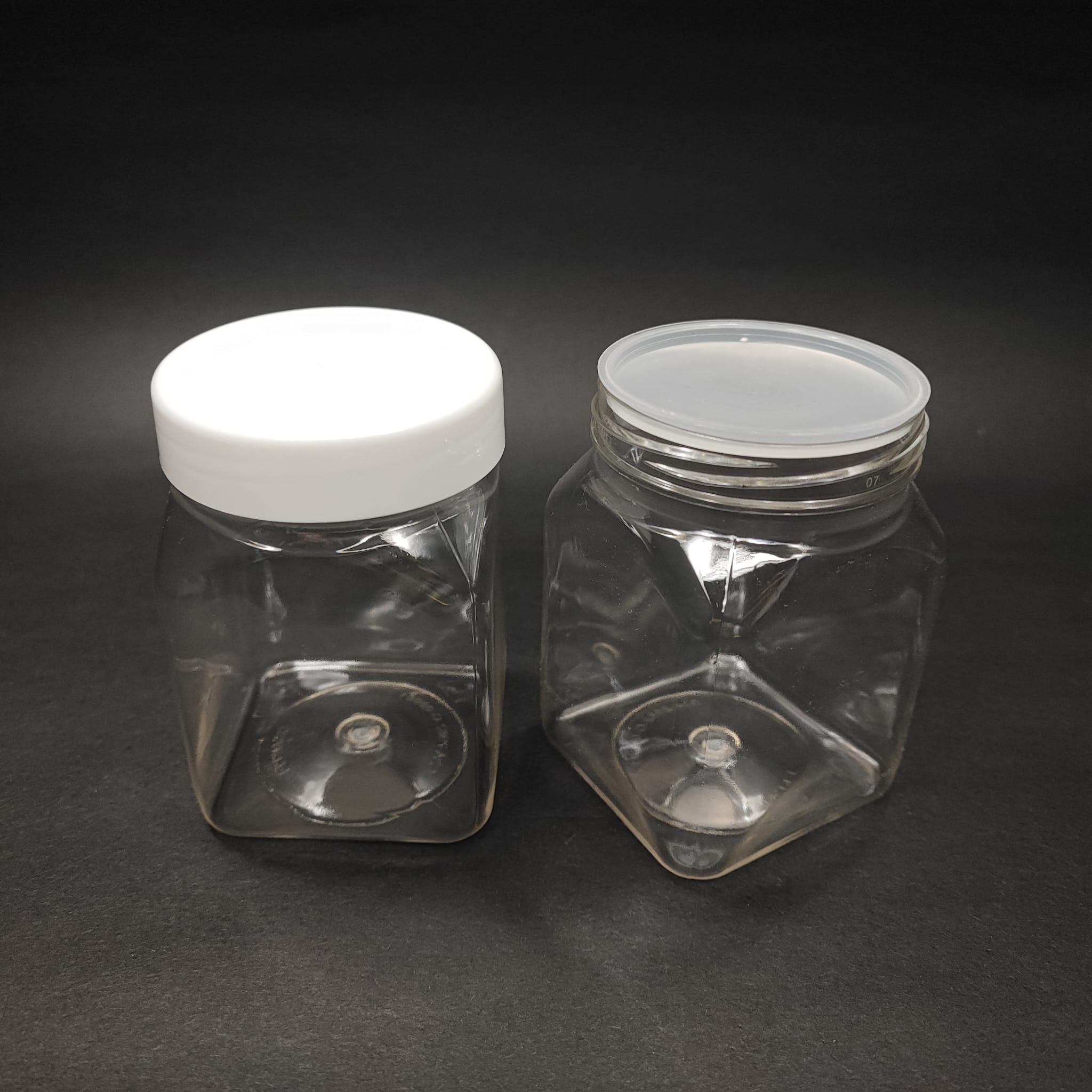 250 Cc Kare Pet Kavanoz - Beyaz Kapaklı - İç Tıpalı - 250 Ml Plastik Krem Kavanozu