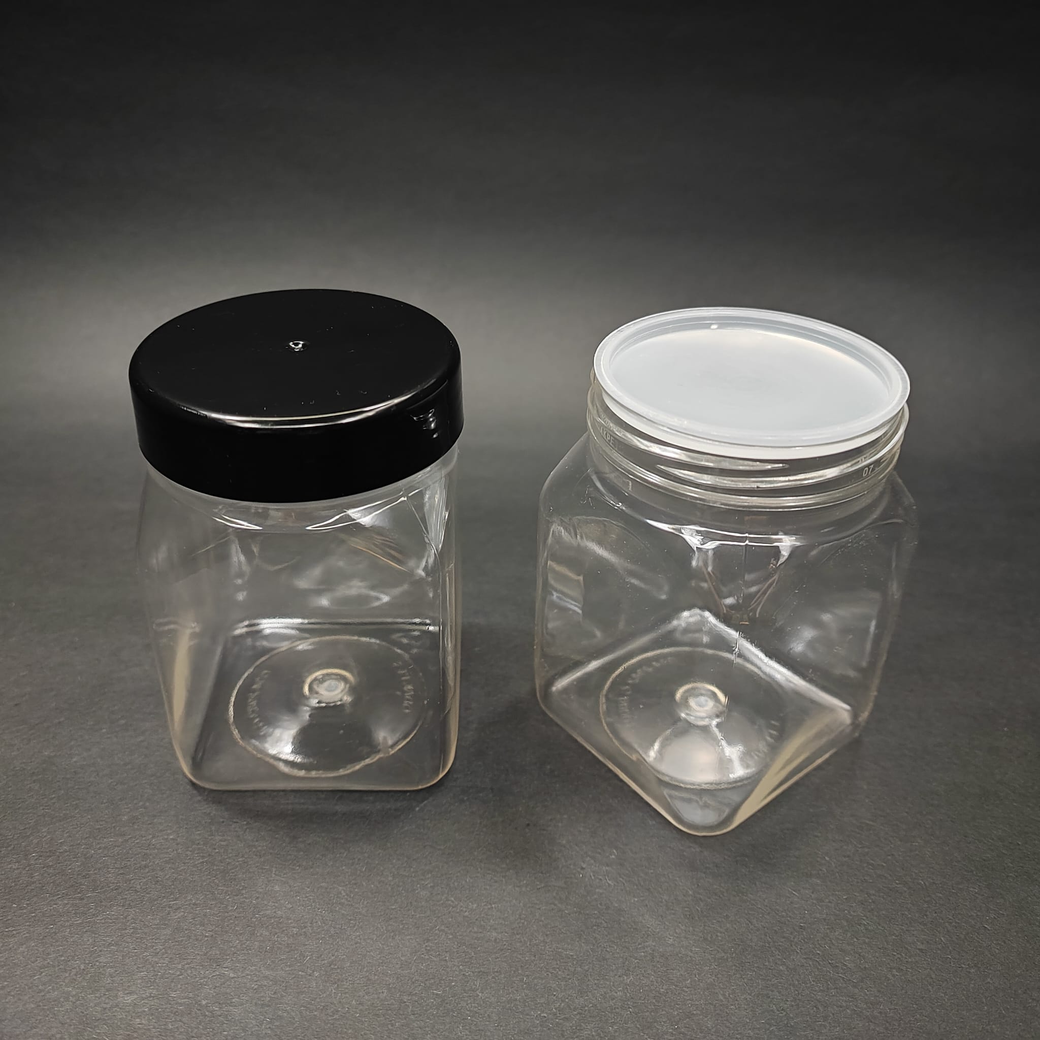 250 Cc Kare Pet Kavanoz - Siyah Kapaklı - İç Tıpalı - 250 Ml Plastik Krem Kavanozu