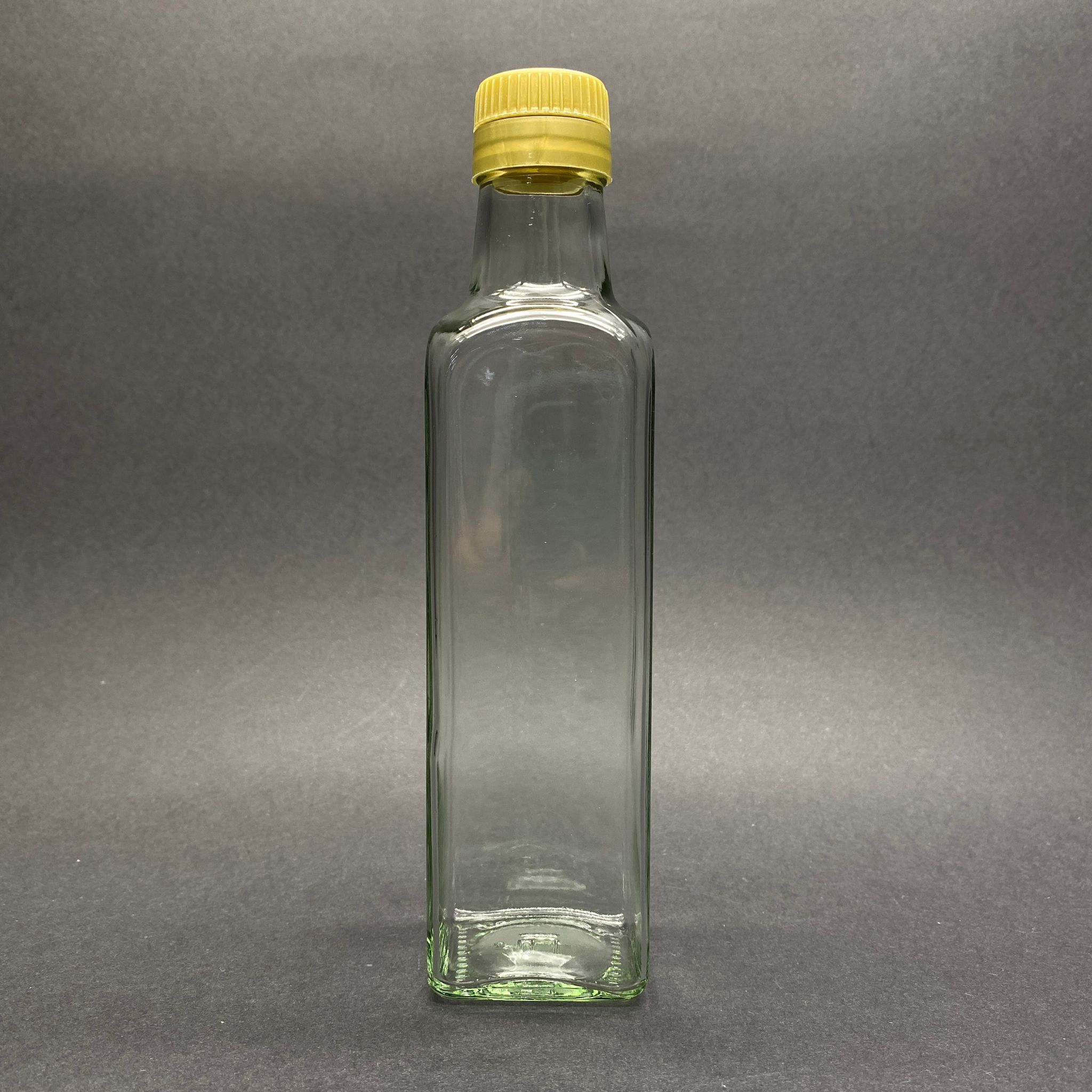 250 Cc Köşeli Maraska Cam Şişe - Gold Kilitli Çakma (Geçme) Kapaklı - 250 Ml İthal Maraska Cam Şişe