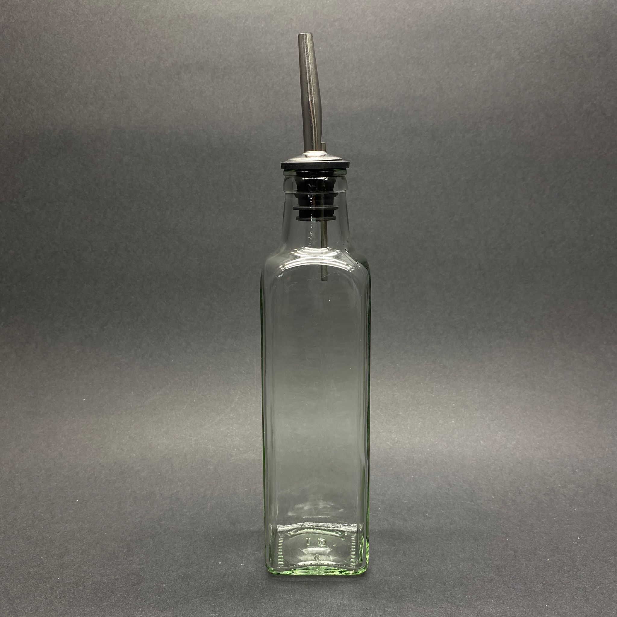 250 Cc Maraska Şeffaf Cam Şişe - Çelik Yağdanlık Tıpalı - 250 Ml Yağ Şişesi - Sirke Şişesi - İthal