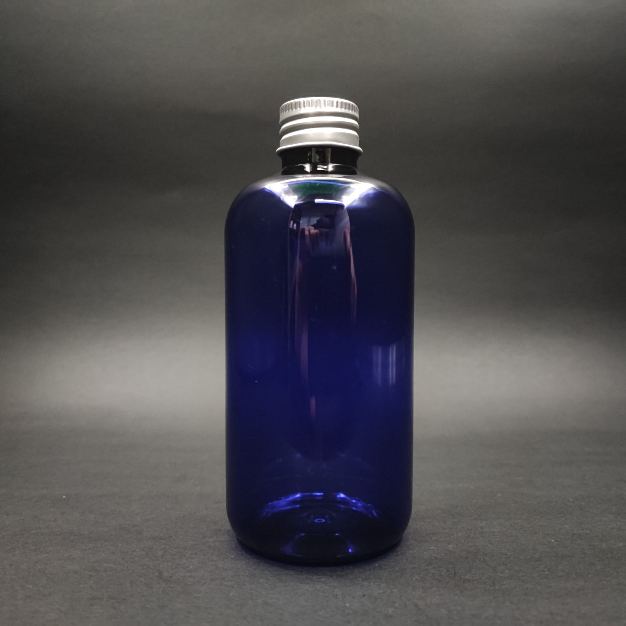 250 Cc Mavi Plastik Şişe Zeynep Model - Gümüş Metal Kapaklı - 250 Ml Tombul Pet Şişe