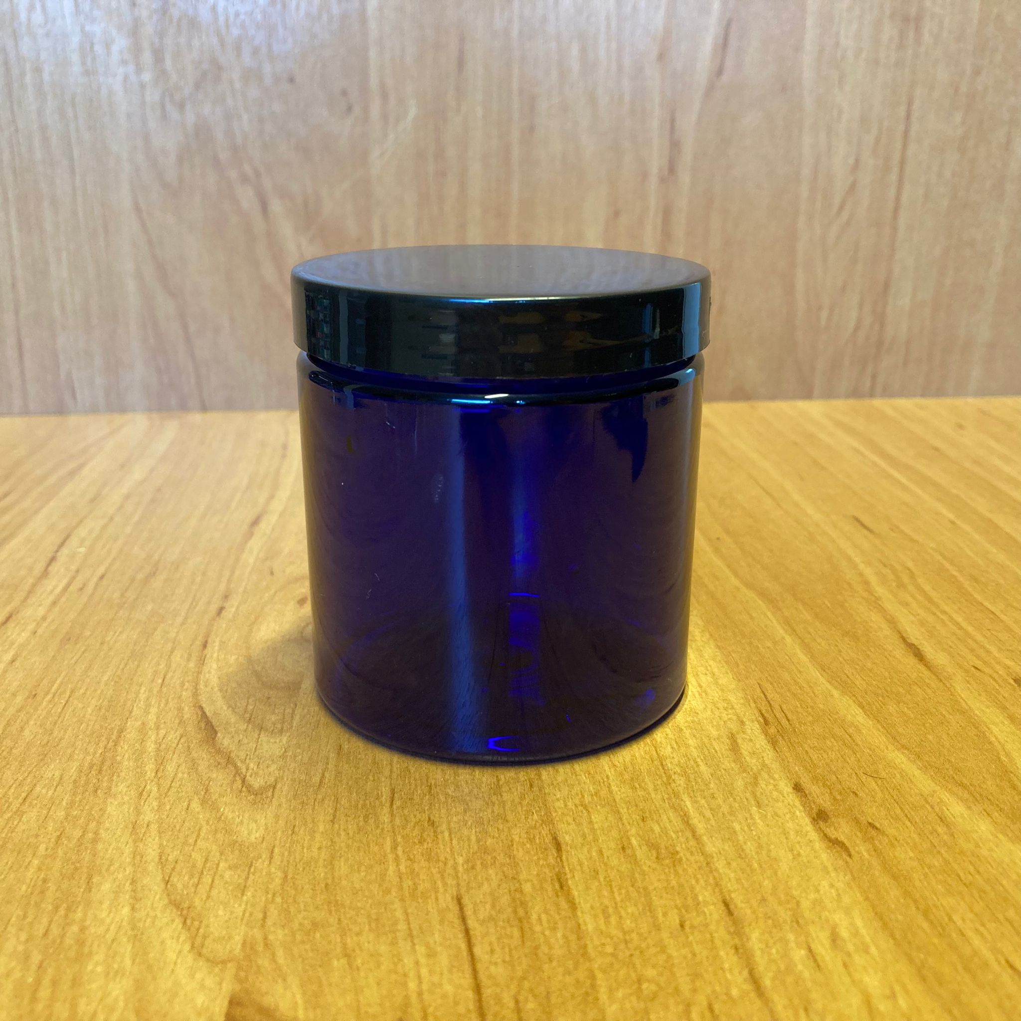 250 Cc Mavi Sert Plastik Kavanoz - Siyah Kapaklı - 250 Ml Plastik Krem Kavanozu