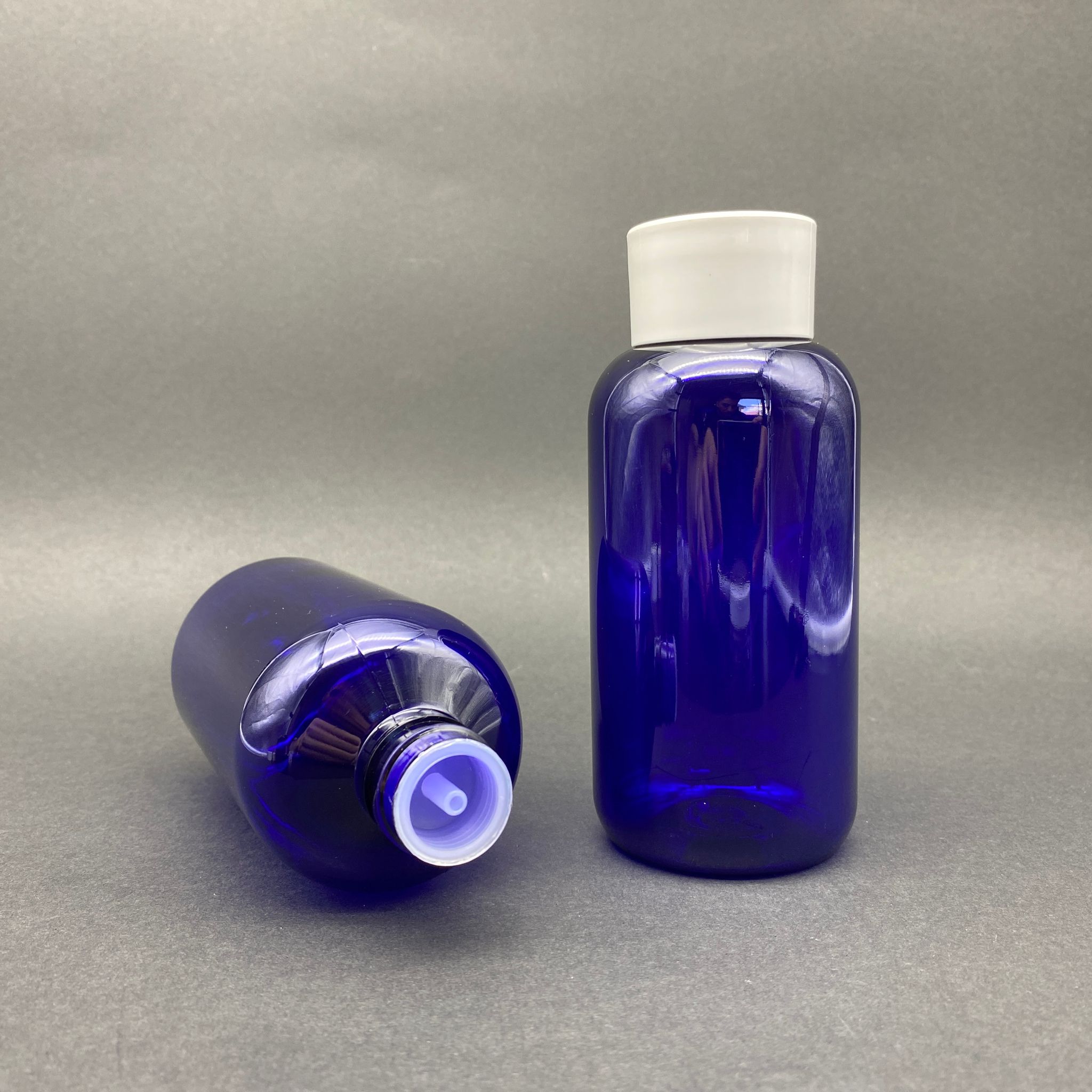 250 Cc Mavi Şişe - Beyaz Derin Kapaklı - Kolonya Tıpalı - 250 Ml Plastik Kolonya Şişesi - Zeynep Model Pet Şişe