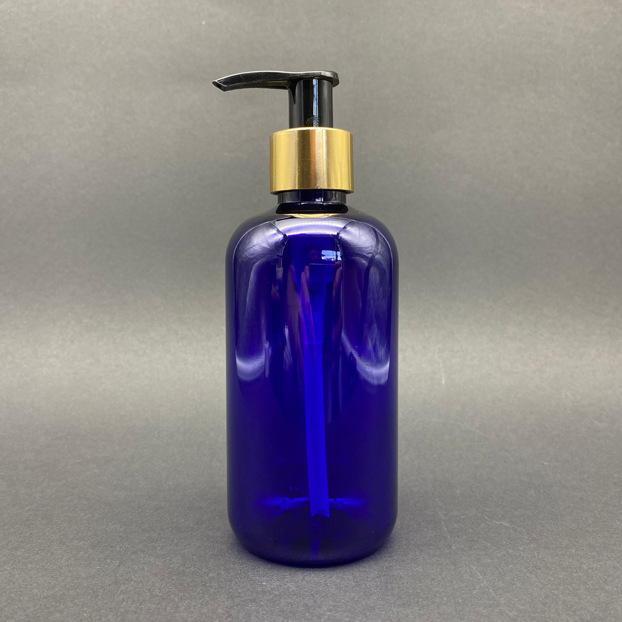 250 Cc Mavi Şişe - Gold Pompalı - 250 Ml Pompalı Plastik Şişe - Zeynep Model Pet Şişe