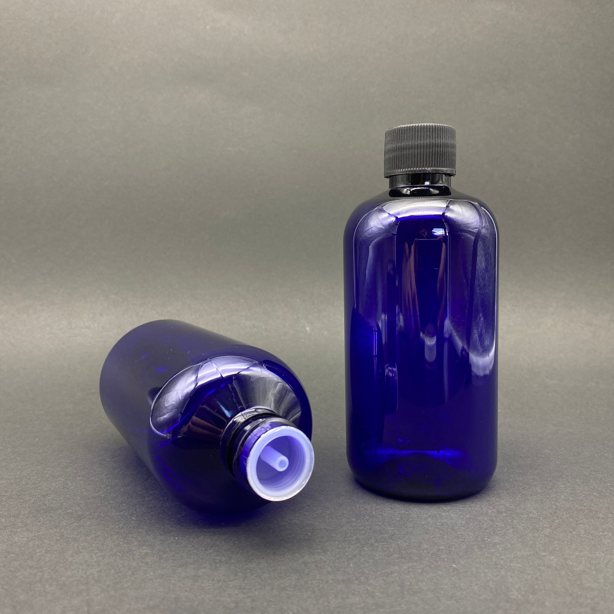 250 Cc Mavi Şişe - Siyah Kapaklı - Kolonya Tıpalı - 250 Ml Plastik Kolonya Şişesi - Zeynep Model Pet Şişe
