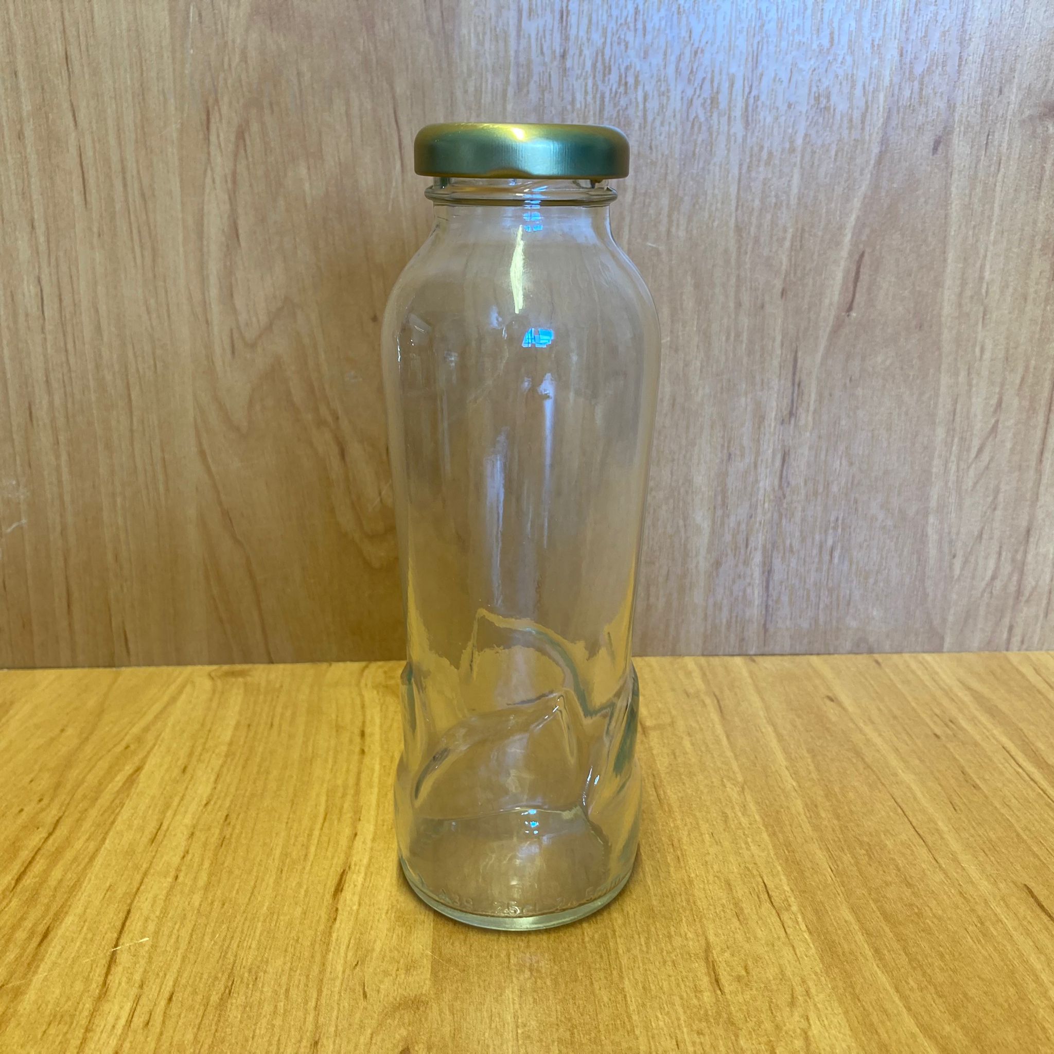 250 Cc Paşabahçe Cam Meyve Suyu Şişesi - Gold Metal Kapaklı - 250 Ml Cam Şişe - Konserveye Uygun