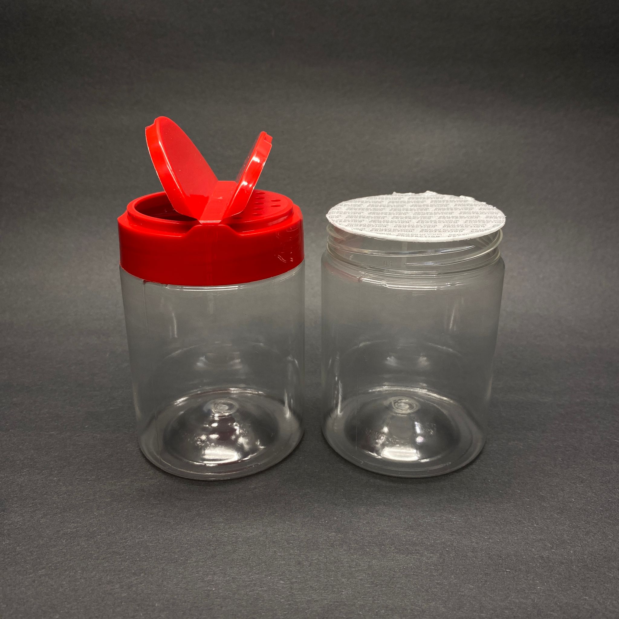 250 Cc Pet Baharat Kavanozu - Kırmızı Fliptop Baharat Kapaklı + Sızdırmaz Kendinden Yapışkanlı Köpük Contalı -  Toz Kavanozu , Baharat Ambalajı , Boş Pudra Şişesi . Tuzluk , Baharat Düzenleyici Set İçin Kavanoz