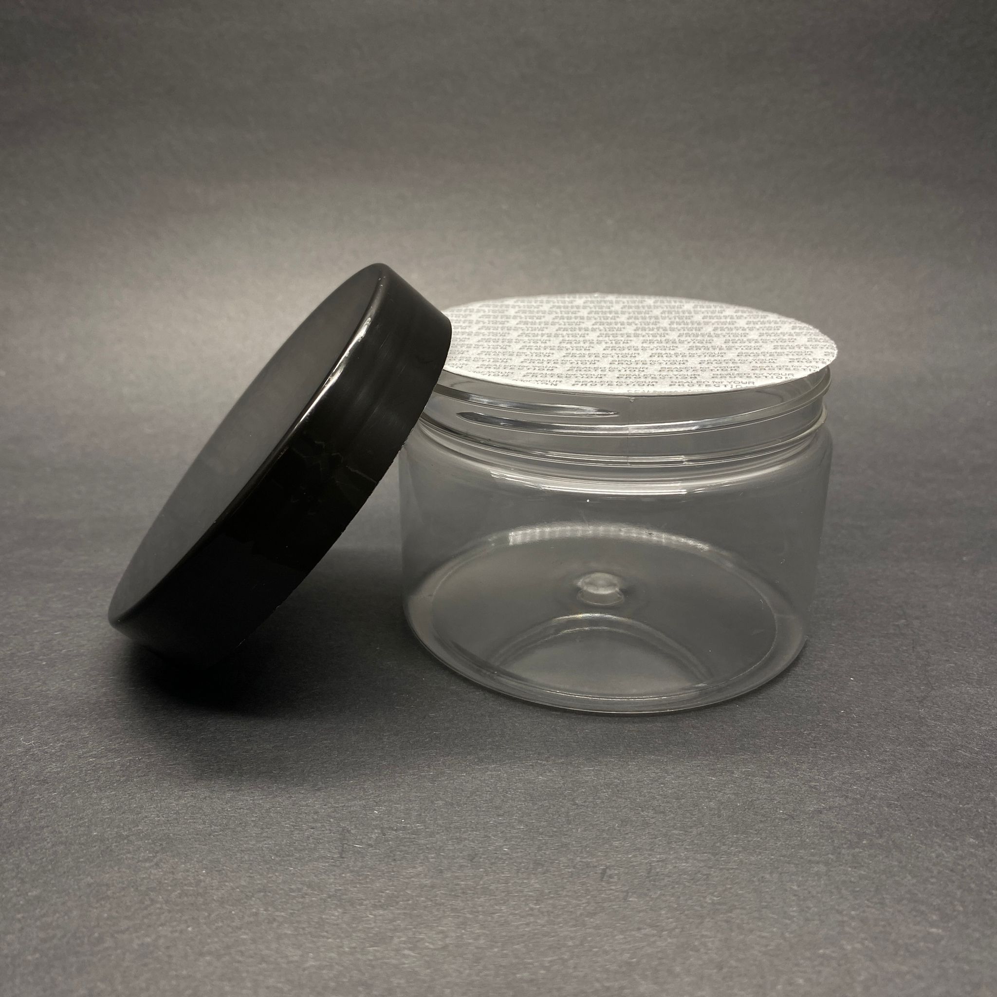 250 Cc Pet Kavanoz Sert (30 Gr) Siyah Plastik Kapaklı + Sızdırmaz Kendinden Yapışkanlı Köpük Contalı - 250 Ml Plastik Pet Kavanoz - Kozmetik Kavanoz