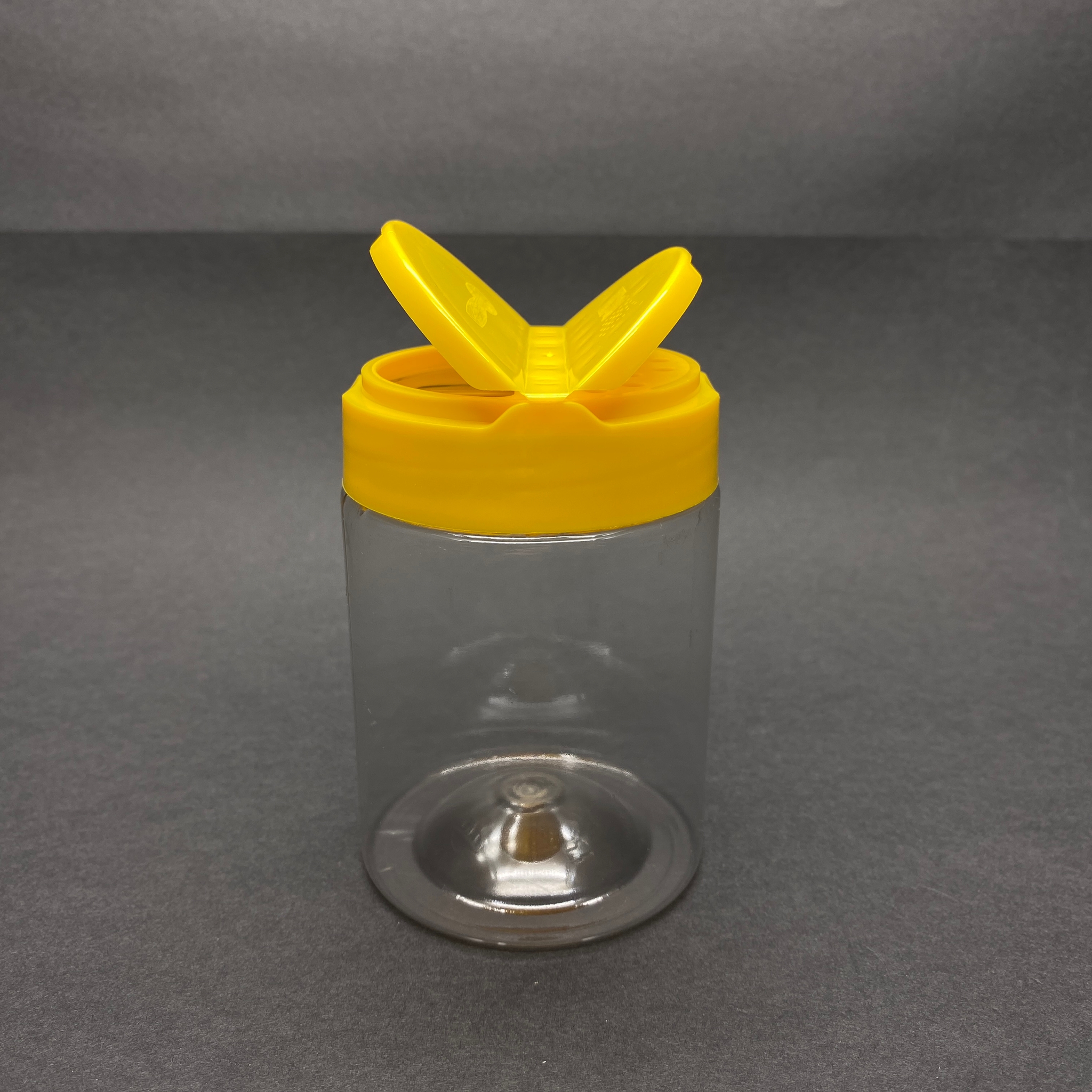 250 Cc Plastik Silindir Baharatlık Kavanoz - 250 Ml Baharat Kavanozu - Sarı Açılır Kapanır Kapaklı