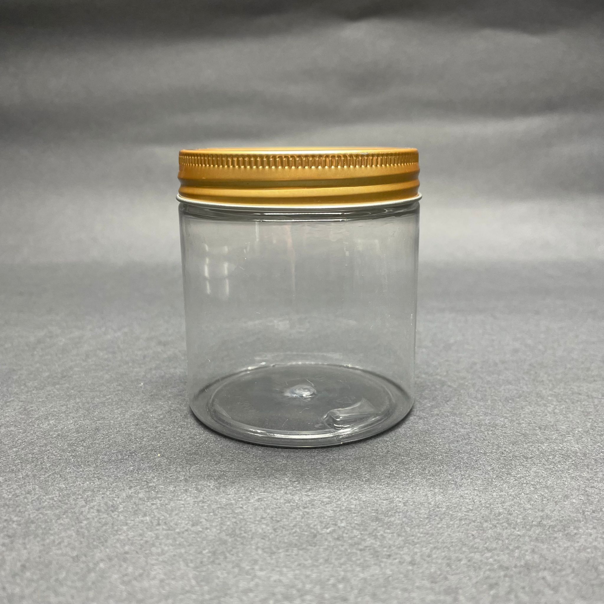 250 Cc Şeffaf Sert Plastik Kavanoz - Gold Metal Kapaklı - 250 Ml Metal Kapaklı Plastik Kavanoz - Kozmetik Kavanoz, Gıda Kavanozu Ve Krem Kavanozu Olarak Kullanabilirsiniz
