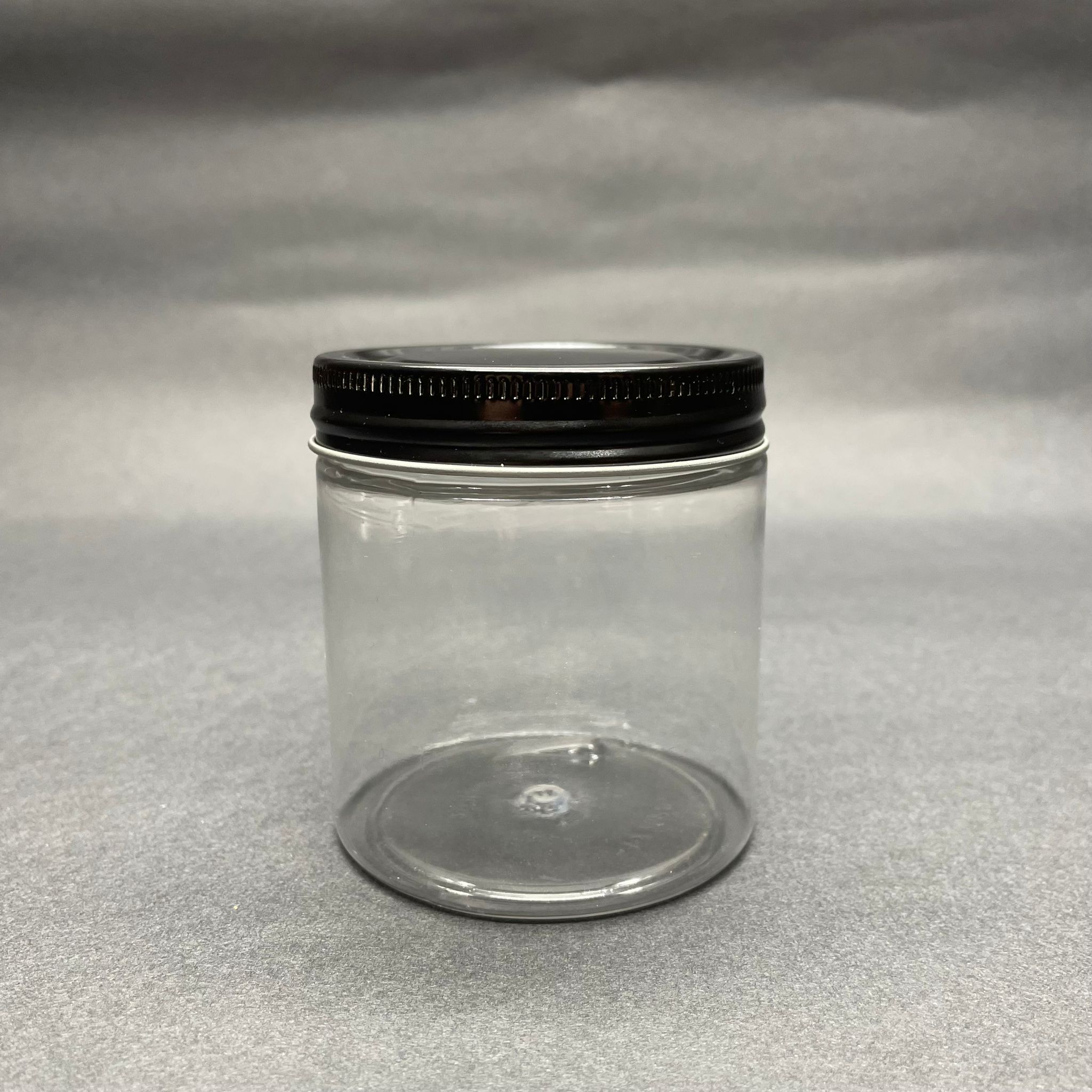 250 Cc Şeffaf Sert Plastik Kavanoz - Siyah Metal Kapaklı - 250 Ml Metal Kapaklı Plastik Kavanoz - Kozmetik Kavanoz, Gıda Kavanozu Ve Krem Kavanozu Olarak Kullanabilirsiniz