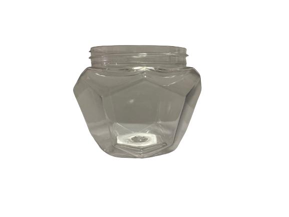 250 Cc Sert Plastik Altıgen Kavanoz Kapaksız (70 Ağız) - 250 Ml Altıgen Kavanoz