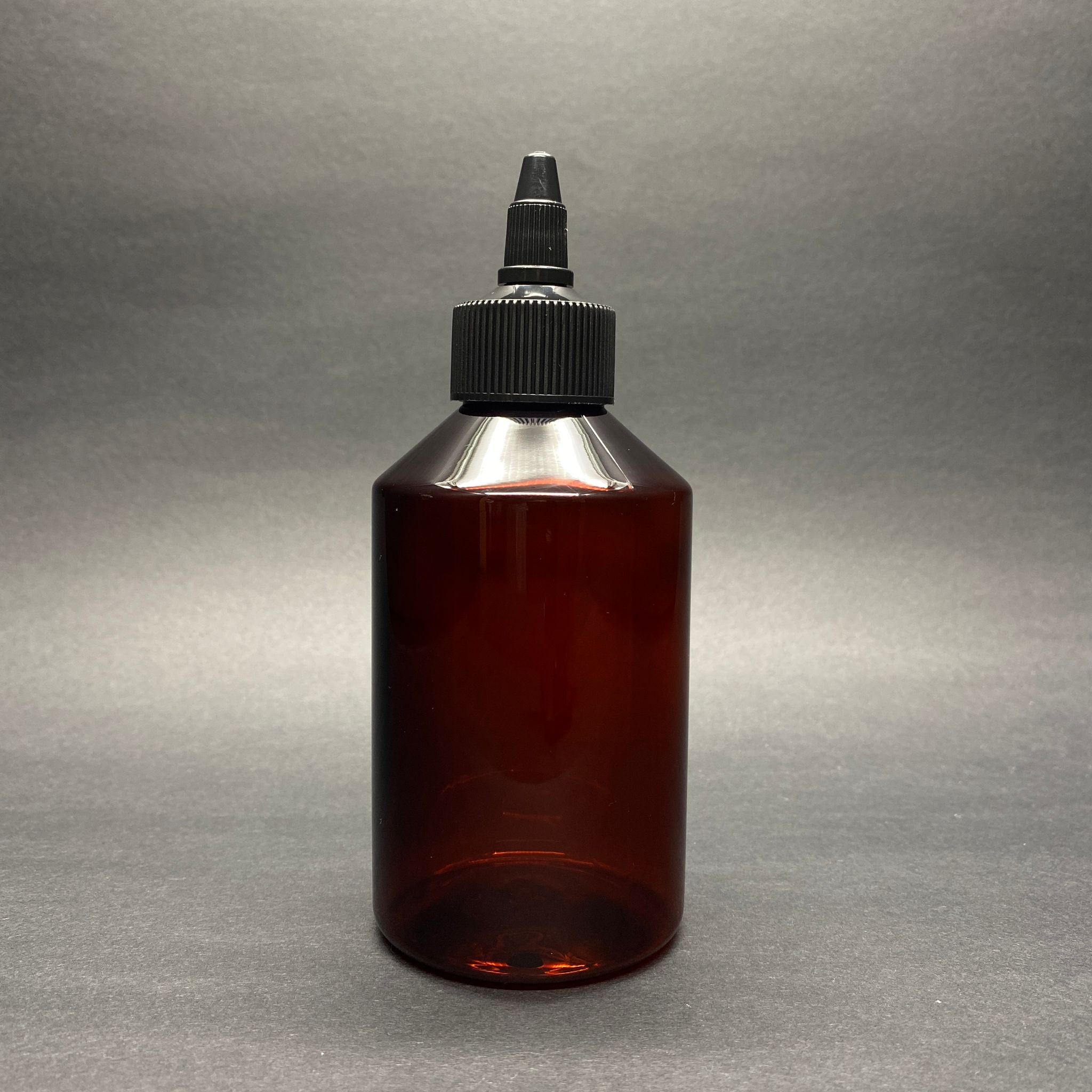 250 Cc Sivri Twist Asansör Kapaklı Amber Pet Şişe - 250 Ml Akıtıcı Siyah Kapaklı Pet Şişe