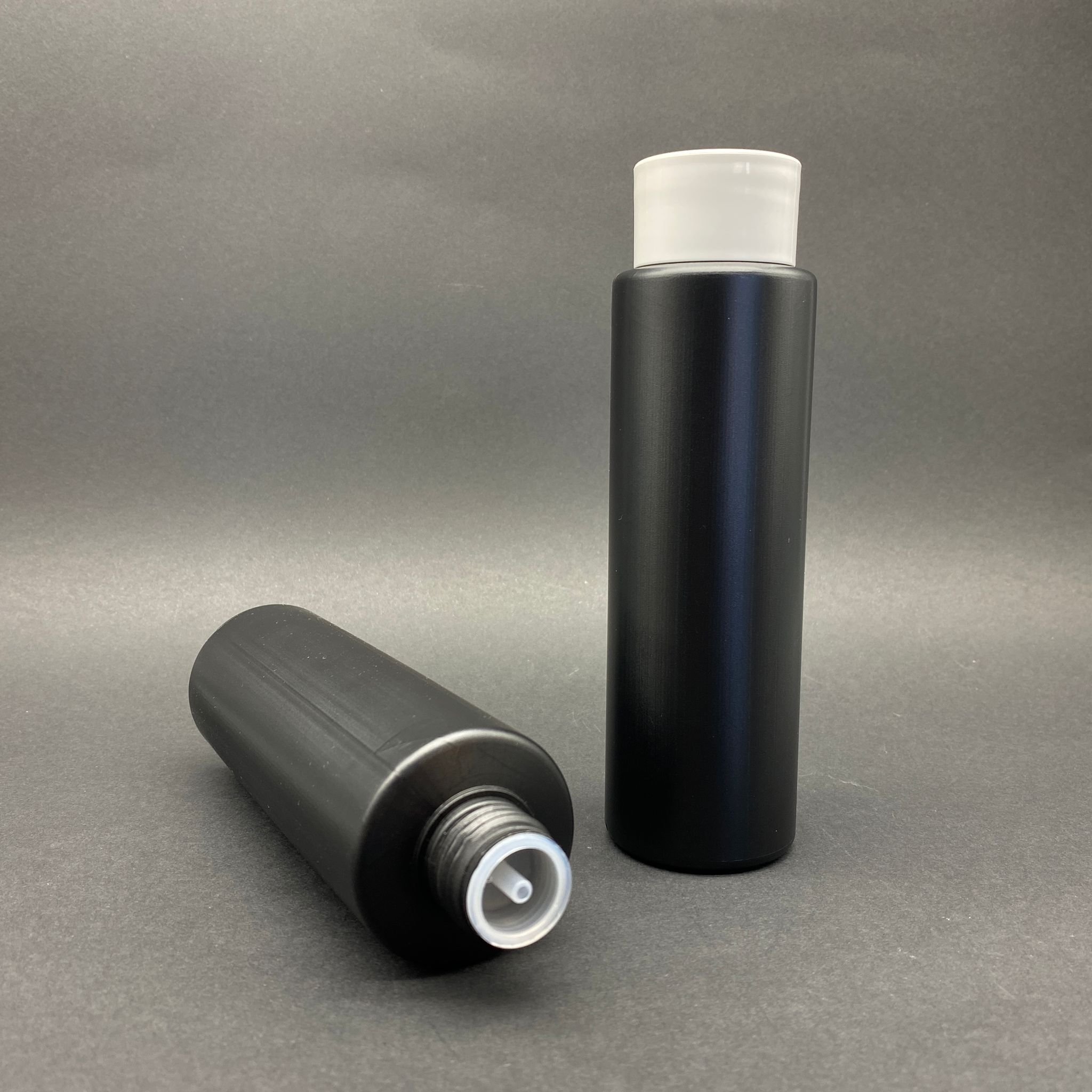 250 Cc Siyah Polietilen Şişe - Beyaz Kolonya Kapaklı - Kolonya Tıpalı - 250 Ml Plastik Kolonya Şişesi