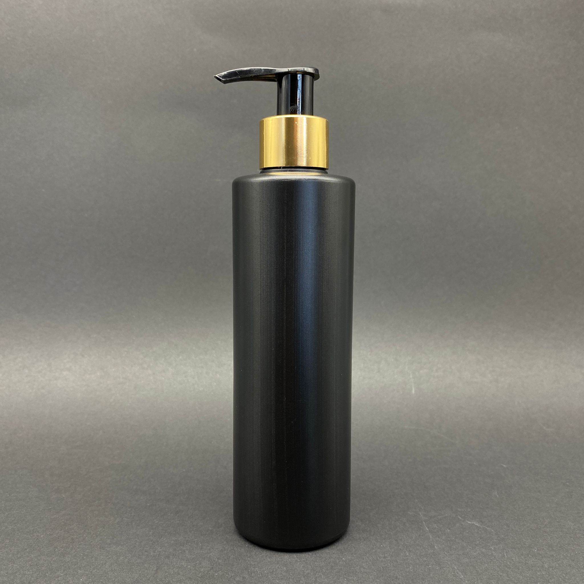 250 Cc Siyah Polietilen Şişe - Gold Pompalı - 250 Ml Pompalı Plastik Şişe