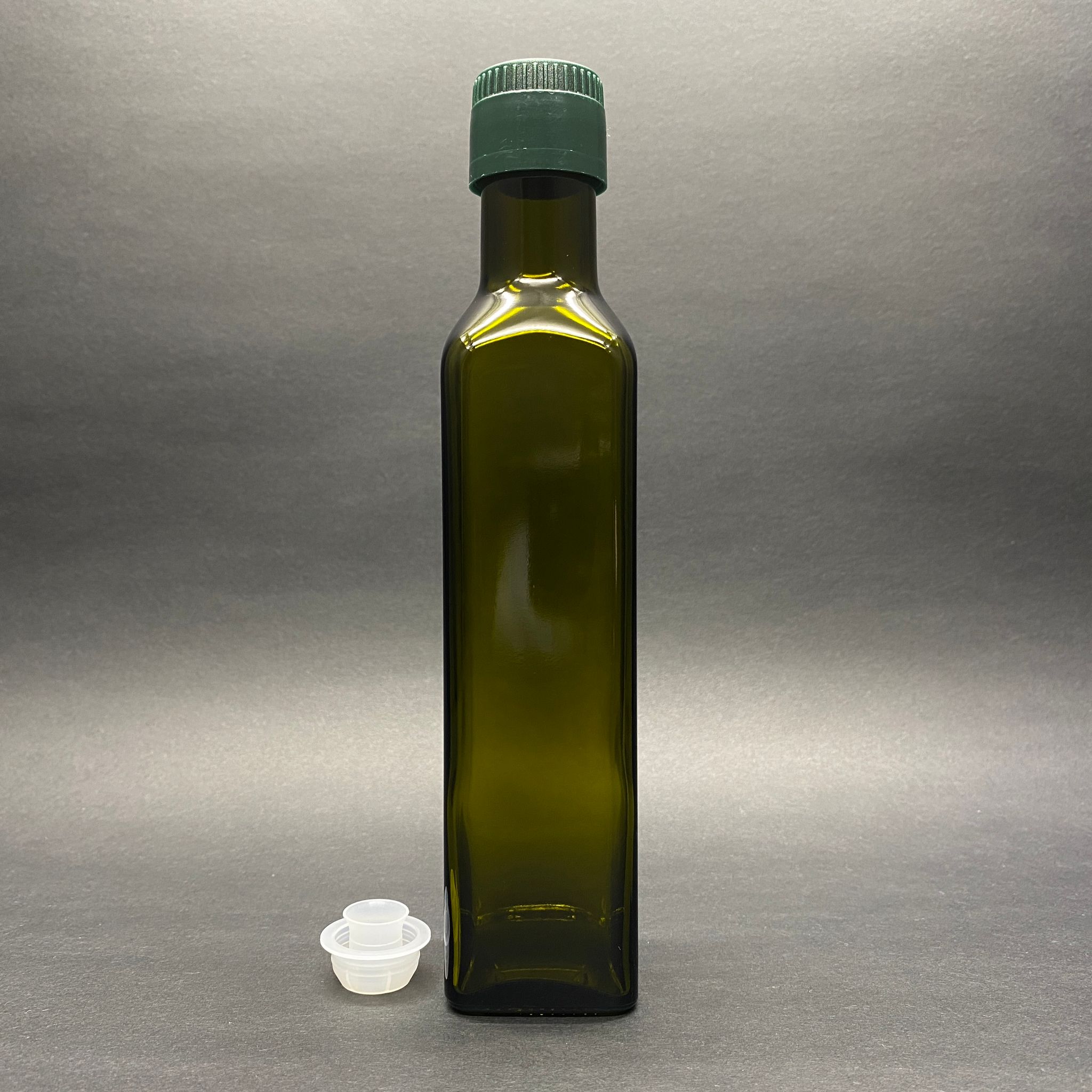 250 Cc Yeşil Maraska Cam Şişe - Kilitli Yeşil Akıtıcılı Drop - Stop Kapaklı - 250 Ml Köşeli Yağ Şişesi - Sirke Şişesi - 0.25 Lt Maraska Köşeli Cam Şişe