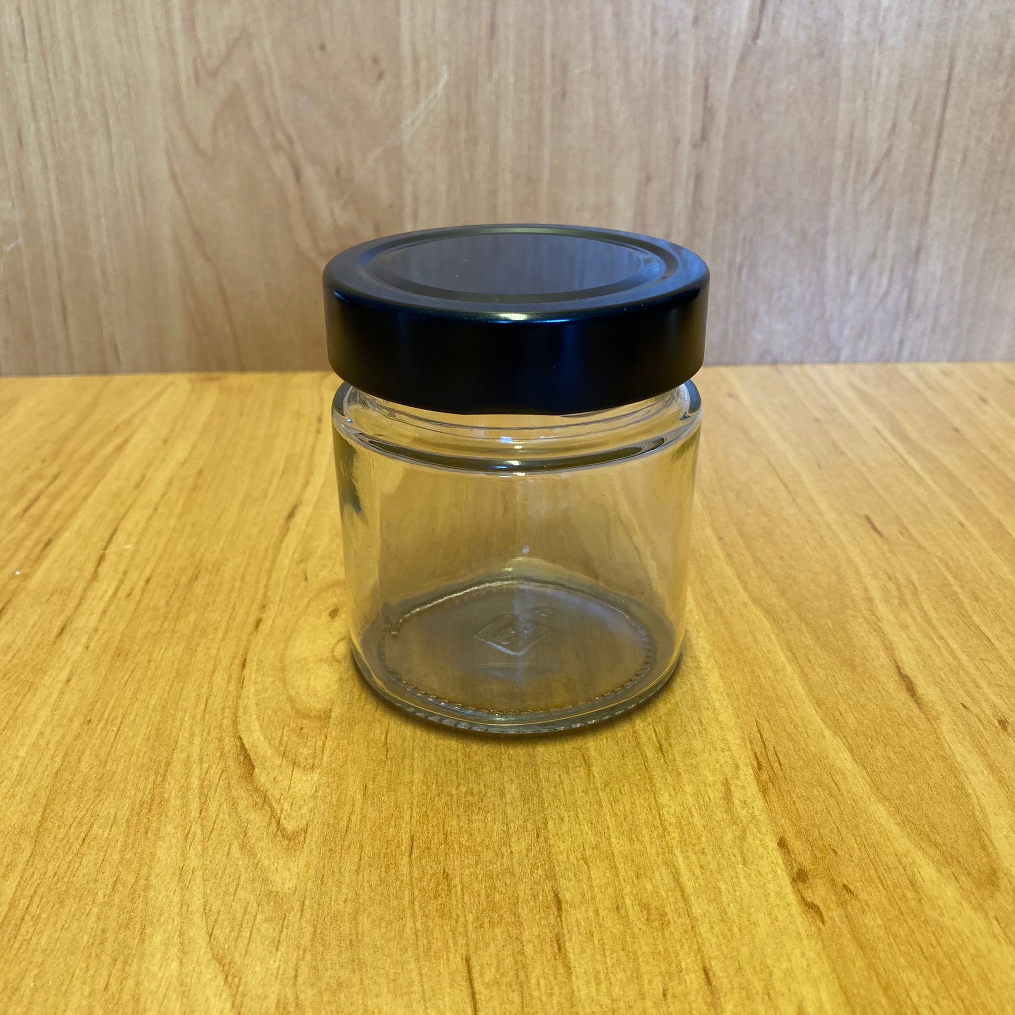 255 Cc Alman Kavanoz - Siyah Metal Kapaklı - 255 Ml Derin Kapaklı Cam Kavanoz