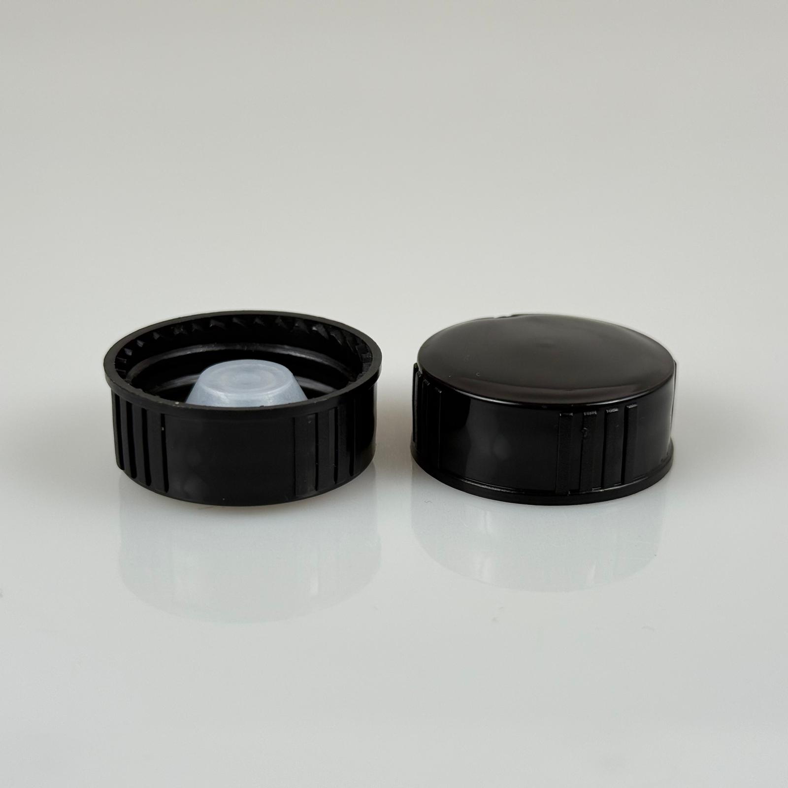 28 Mm Siyah Boston Kapak - Kısa Sığ 28 Pp Kapak