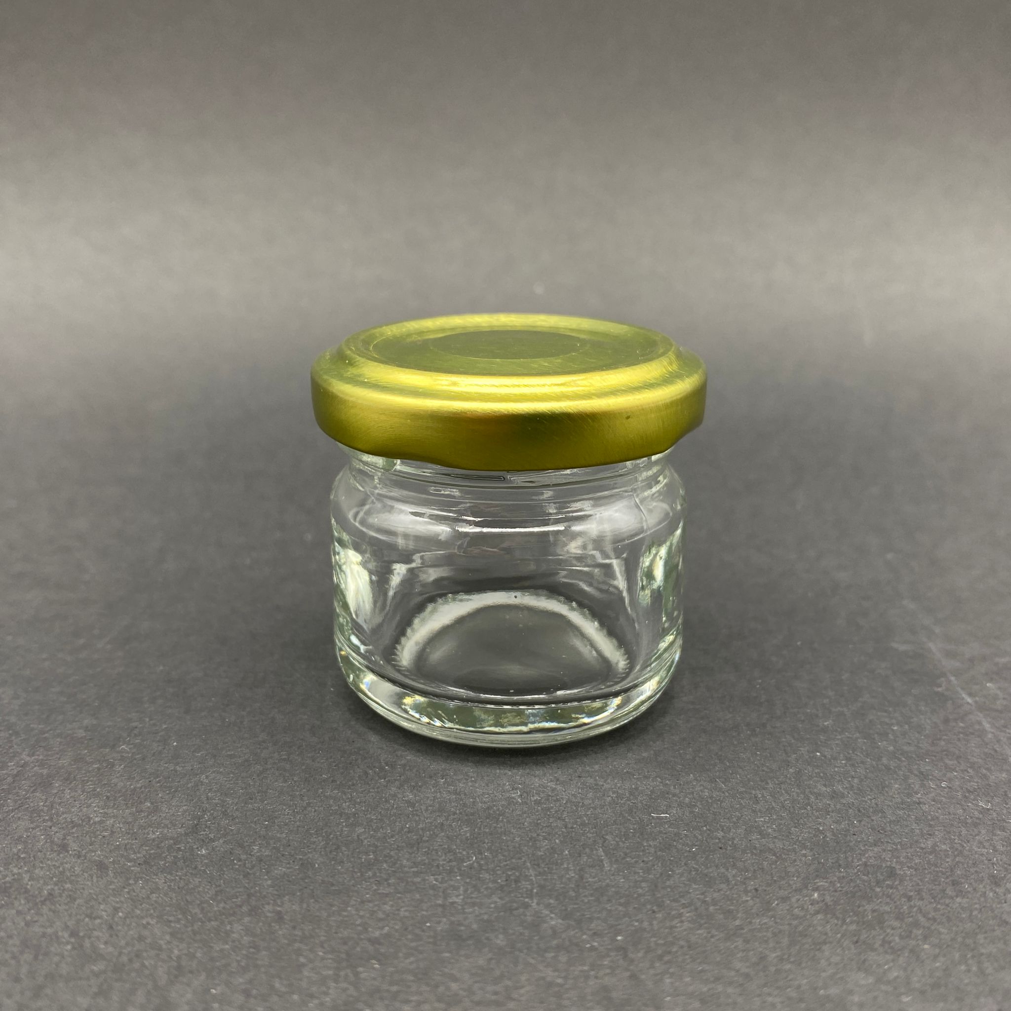 29 Cc Cam Kavanoz - Gold Metal Kapaklı - 29 Ml Cam Kavanoz