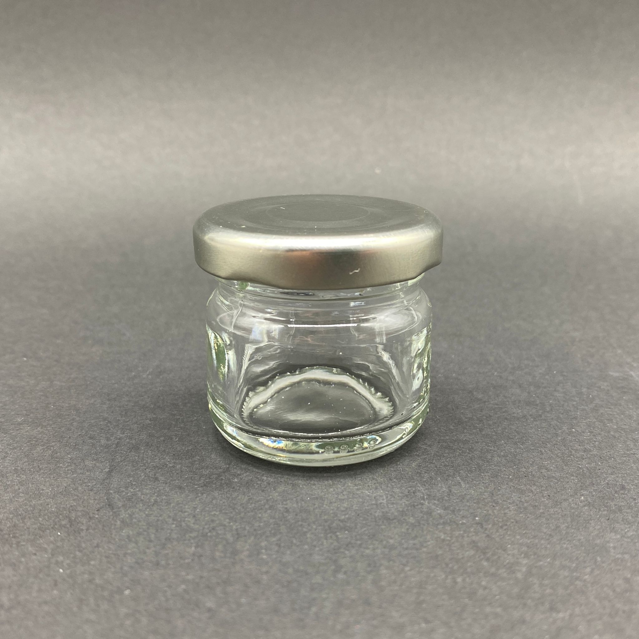 29 Cc Cam Kavanoz - Gümüş Metal Kapaklı - 29 Ml Cam Kavanoz