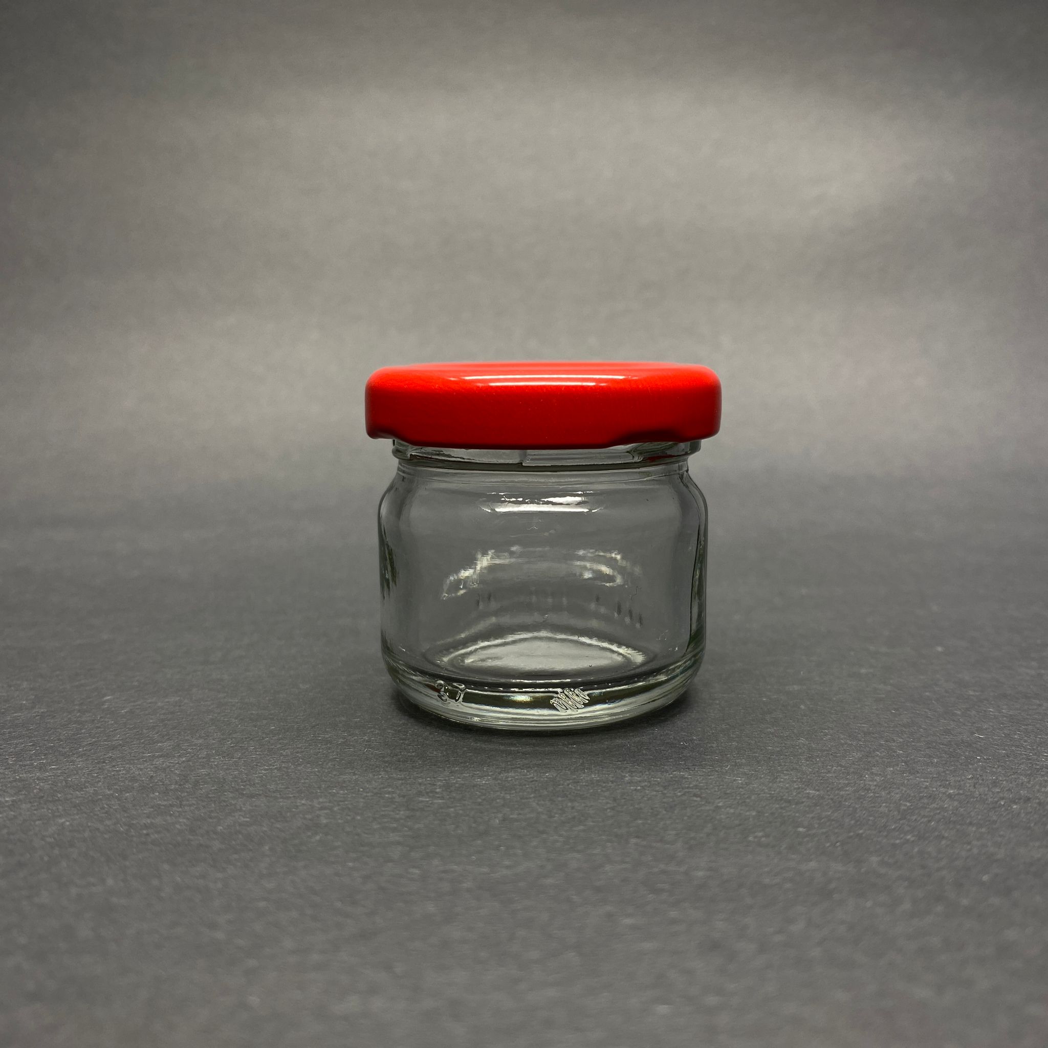 29 Cc Cam Kavanoz - Kırmızı Metal Kapaklı 29 Ml Cam Kavanoz