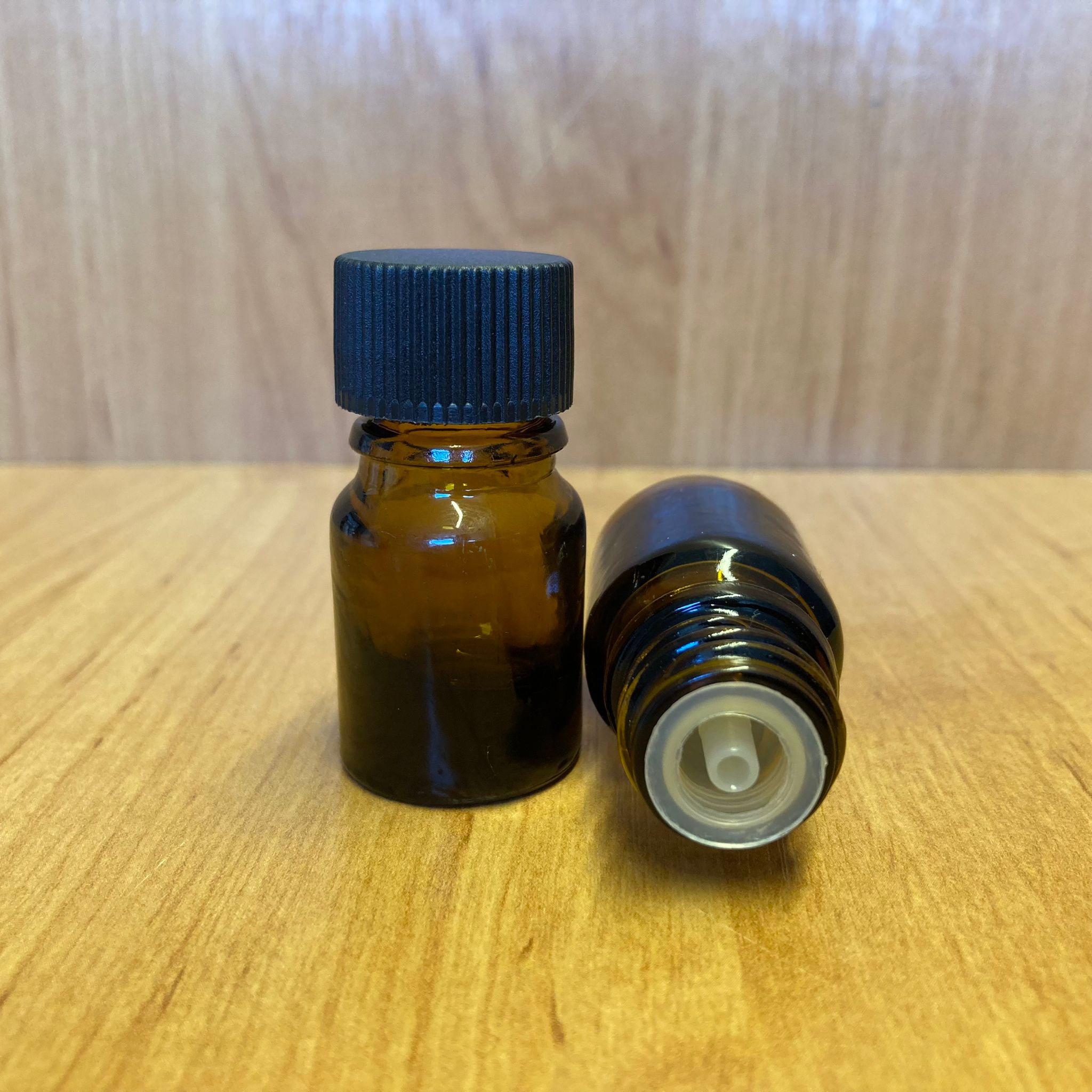 3 Cc Amber İçten Damlalıklı - Siyah Plastik Kapaklı Cam Şişe - 3 Ml Kolonya Tıpalı Cam Şişe