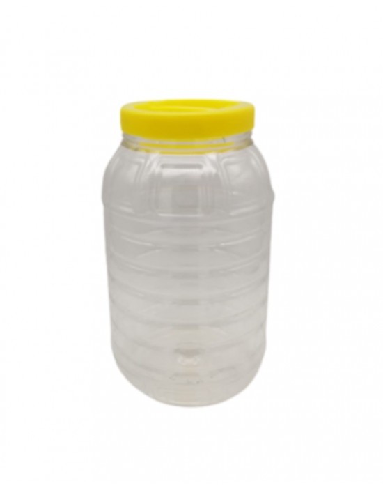 3 Litre Pet Kavanoz - Sarı Plastik Kapaklı - 3000 Cc Plastik Kavanoz - Turşu Ve Zeytin Kurumunda Kullanılabilir