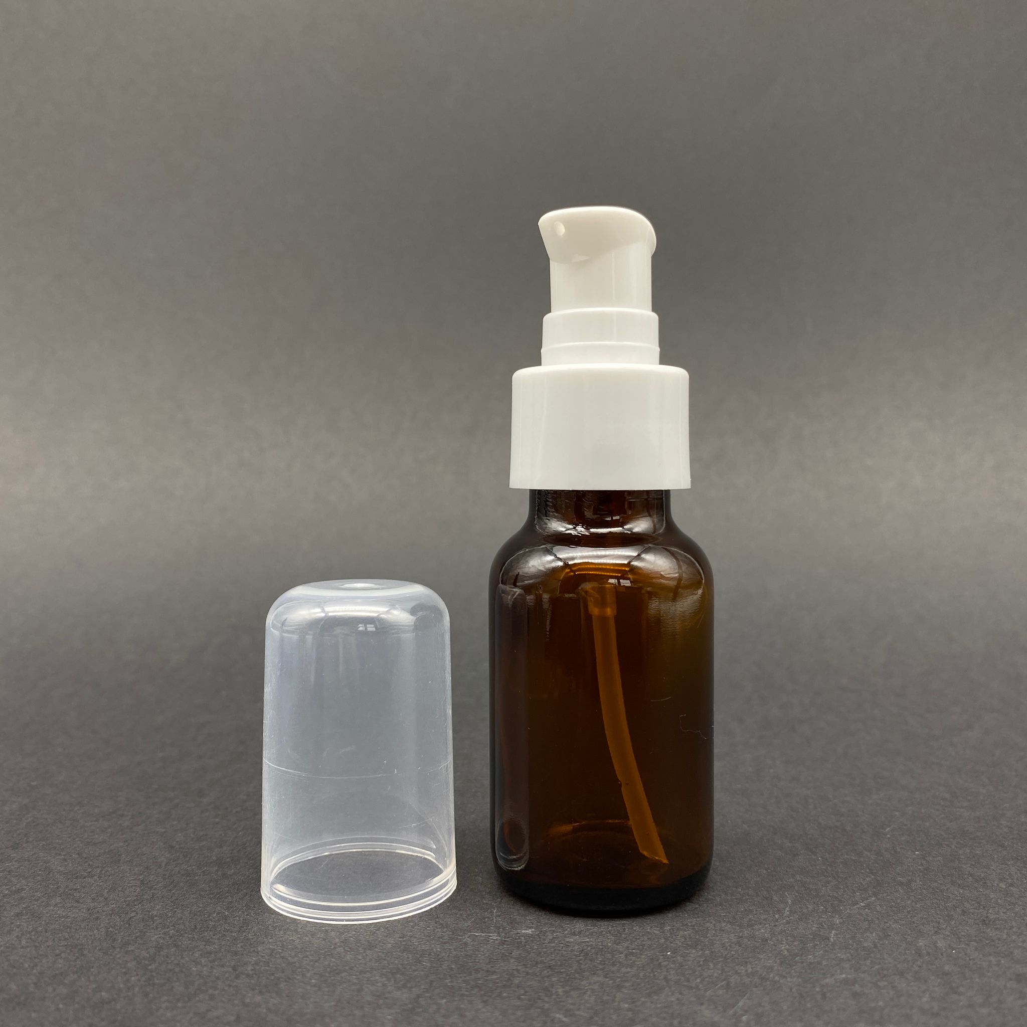 30 Cc Amber Cam Şişe - Beyaz Losyon Pompalı  - 30 Ml Kahverengi Pompalı Cam Şişe (Yoğun Kıvamlı Sıvılarda Tıkanmaz)