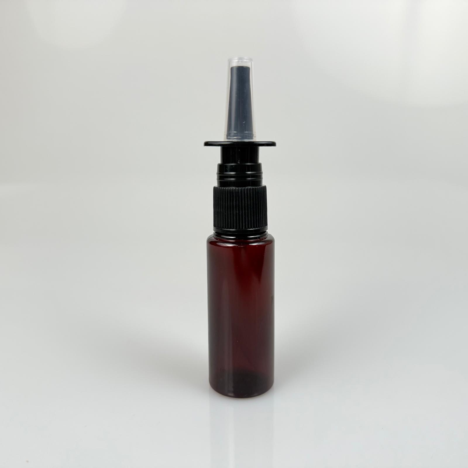 30 Cc Amber Pet Şişe- Siyah Nazal Burun Spreyli 30 Ml Plastik Şişe