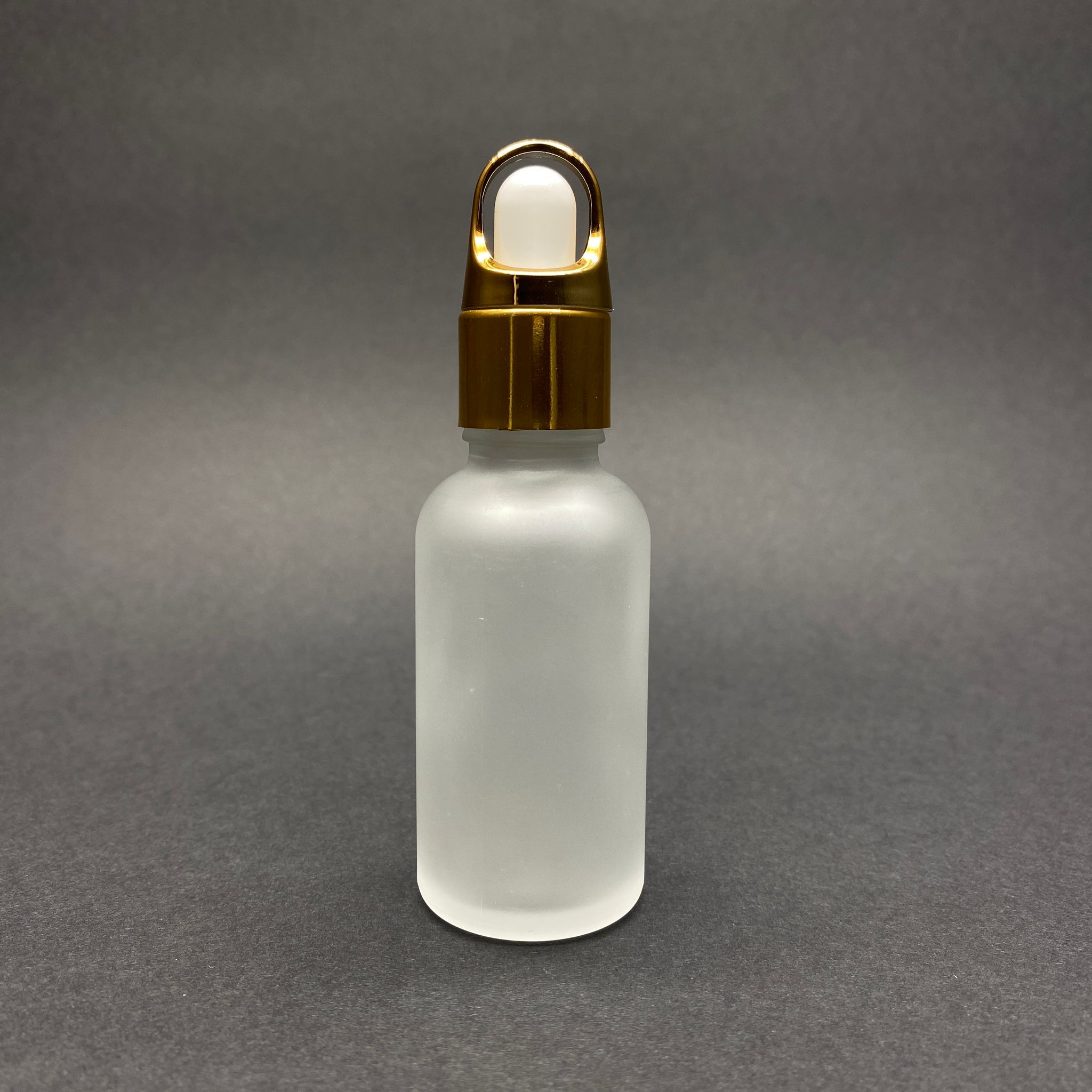 30 Cc Buzlu Cam Damlalıklı Şişe - Beyaz Emzik - Gold Flower Sepet Model Metalik Kapak - 30 Ml Cam Damlalıklı Şişe