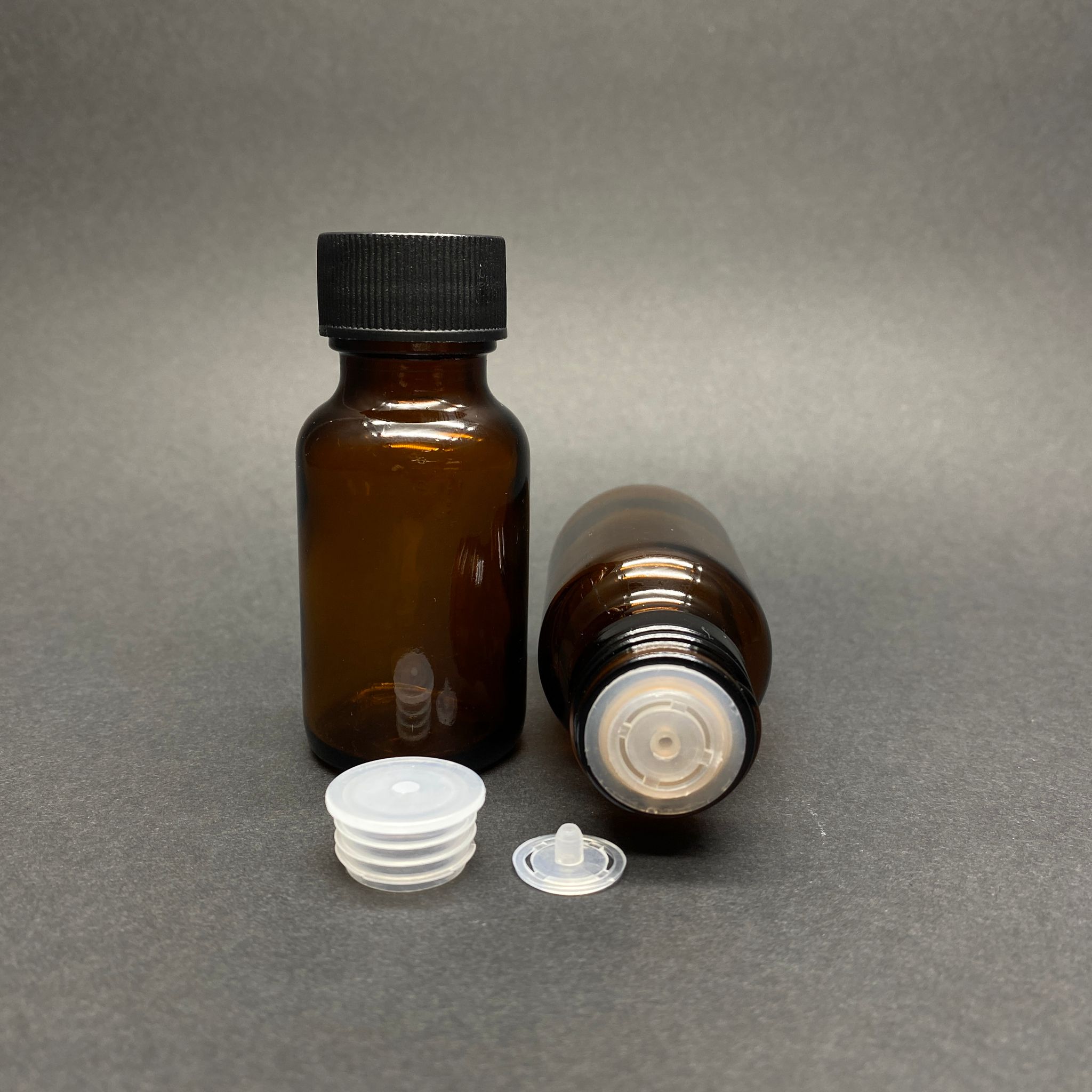 30 Cc Cam Amber İçten Damlalıklı Cam Şişe - Siyah Contalı Kapaklı + Tıpalı - 30 Ml Geniş Ağızlı (Ağız Çapı 25 Mm ) Damlalıklı Cam Şişe