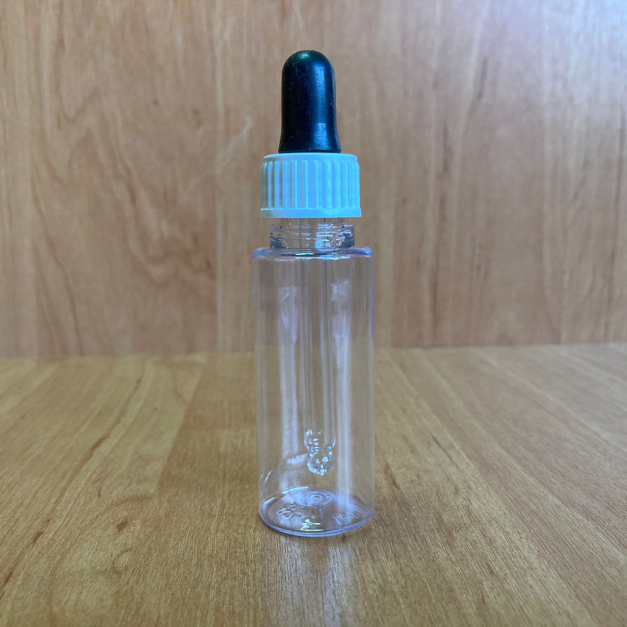 30 Cc Cam Damlalıklı Plastik Şişe - Siyah Emzik - Beyaz Plastik Kapak - 30 Ml Şeffaf Cam Damlalıklı Plastik Şişe