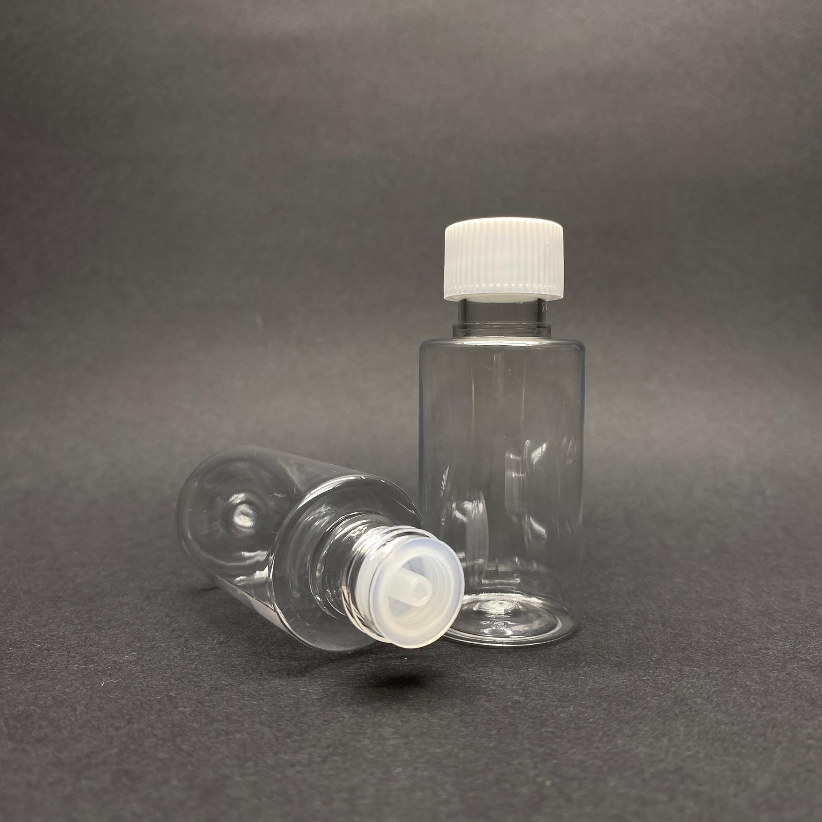 30 Cc İçten Damlalıklı Pet Şişe Silindir Kısa Model - 30 Ml İçten Damlalıklı Plastik Şişe - Beyaz Kapaklı Tıpalı Takım