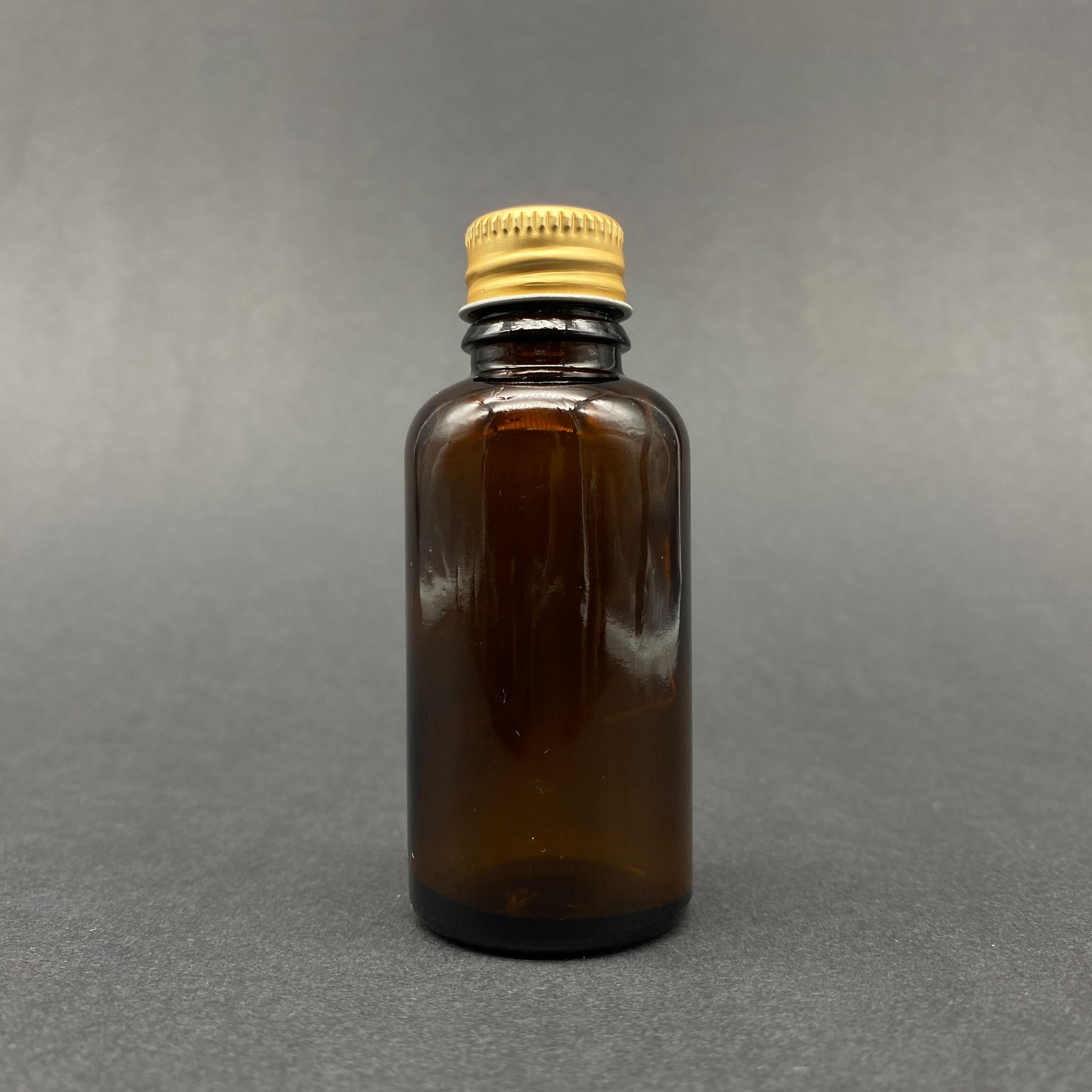 30 Cc Kahverengi Cam Şişe - Gold Vidalı Metal Kapaklı  - 30 Ml Amber Standart Cam Şişe