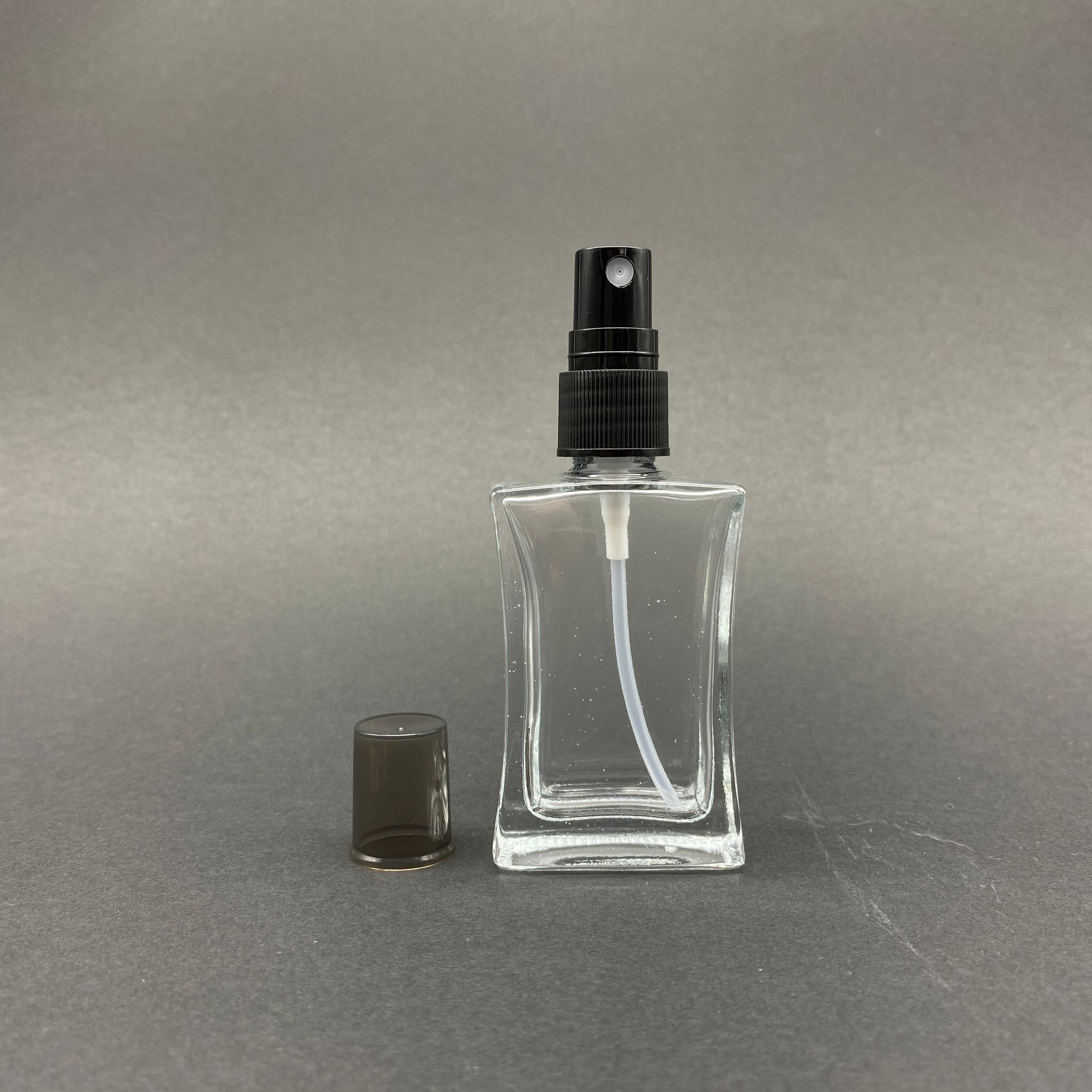 30 Cc Köşeli Cam Şişe Siyah Spreyli Takım - 30 Ml Parfüm Şişesi